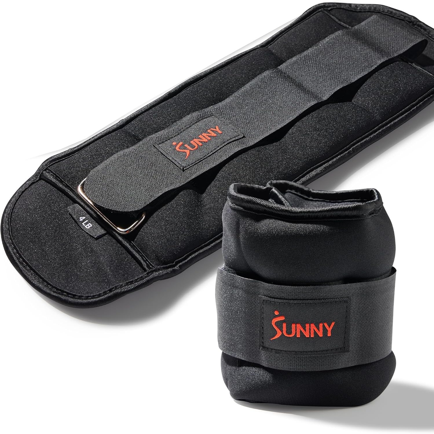 Sunny Health & Fitness Ankle Weights for Women, Men & Kids – Adjustable 1–5 lb Pair | Wrist, Arm & Leg Weights for Walking, Pilates, Yoga & Cardio