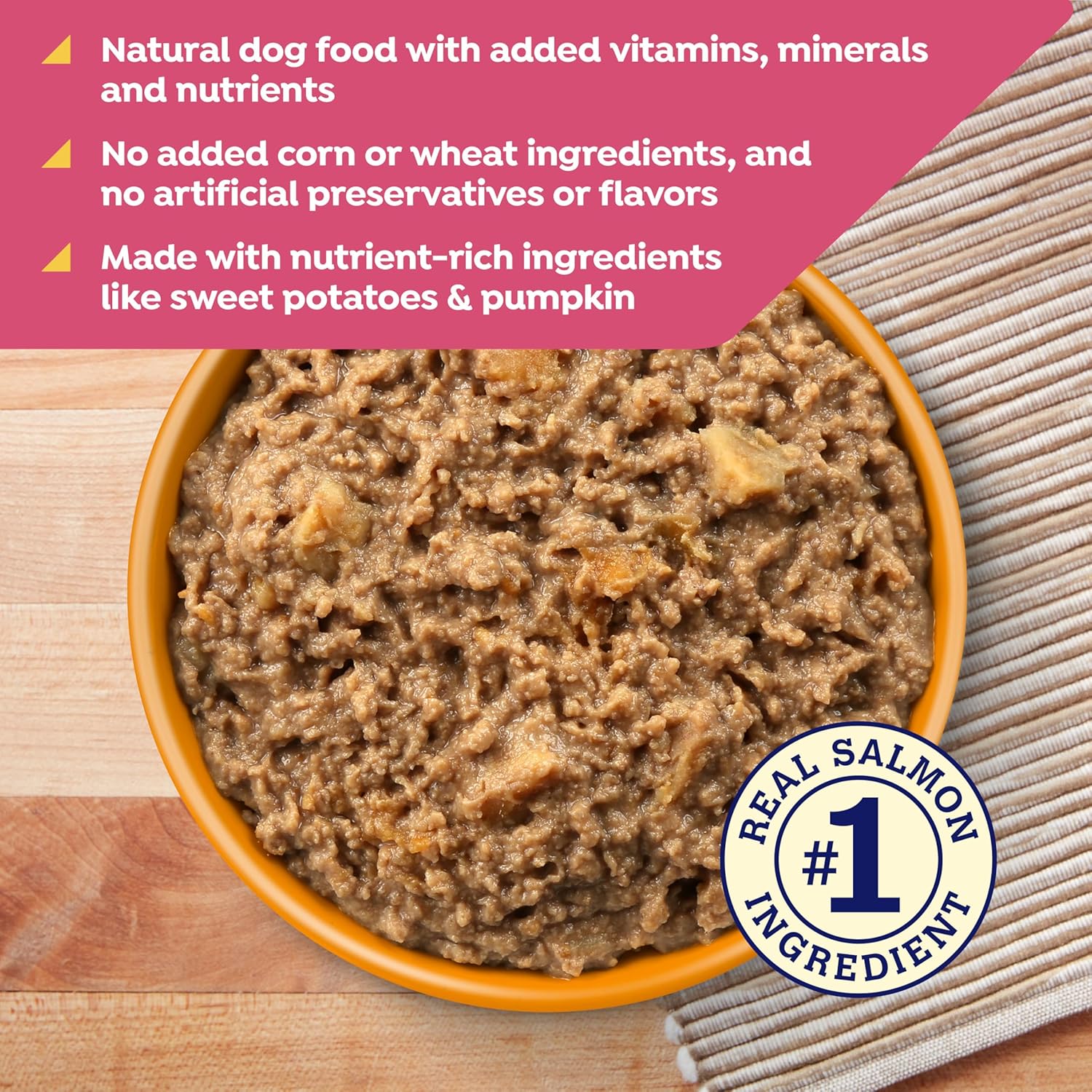 Nature's Recipe Grain Free Wet Dog Food Salmon, Sweet Potato, and Pumpkin Recipe, 13 oz. Can (Pack of 12) - Image 4