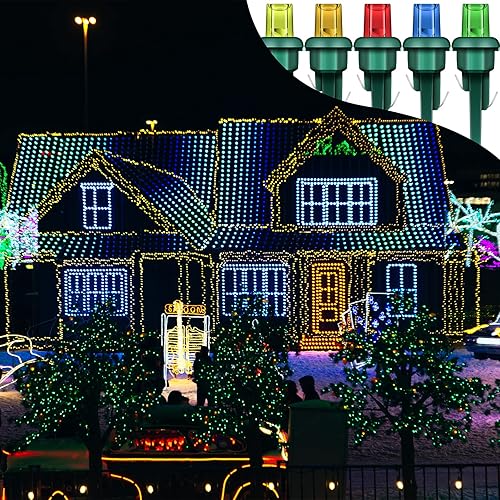 Miniatura 7 de Mudder 80 bombillas LED de repuesto para luces LED de Navidad, para exteriores, suministros de luz para árbol de Navidad (estilo simple, rojo,