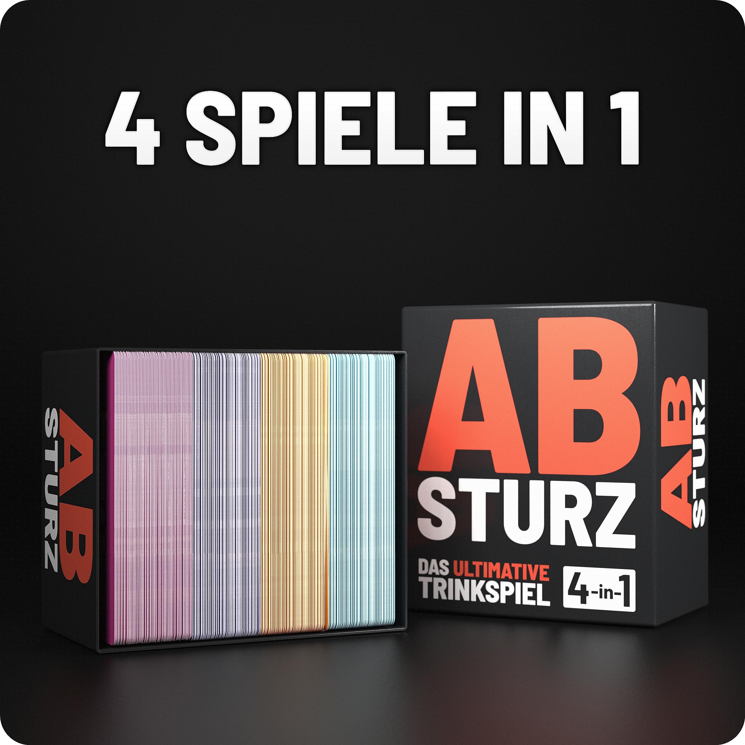 Absturz - Das ultimative Trinkspiel - mit 400 Karten - Saufspiel - Kartenspiel - Partyspiele für Erwachsene - Trinkspiele Partyspiele ab 18 - Ideal für Jede Feier JGA, Party - deutsche Version