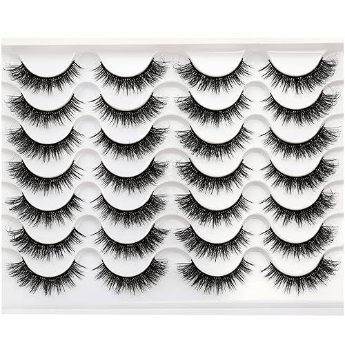 Miniatura 1 de Pooplunch Pestañas postizas esponjosas naturales y sexys 8D, pestañas postizas de volumen completo, pestañas postizas de visón sintético, paquete de