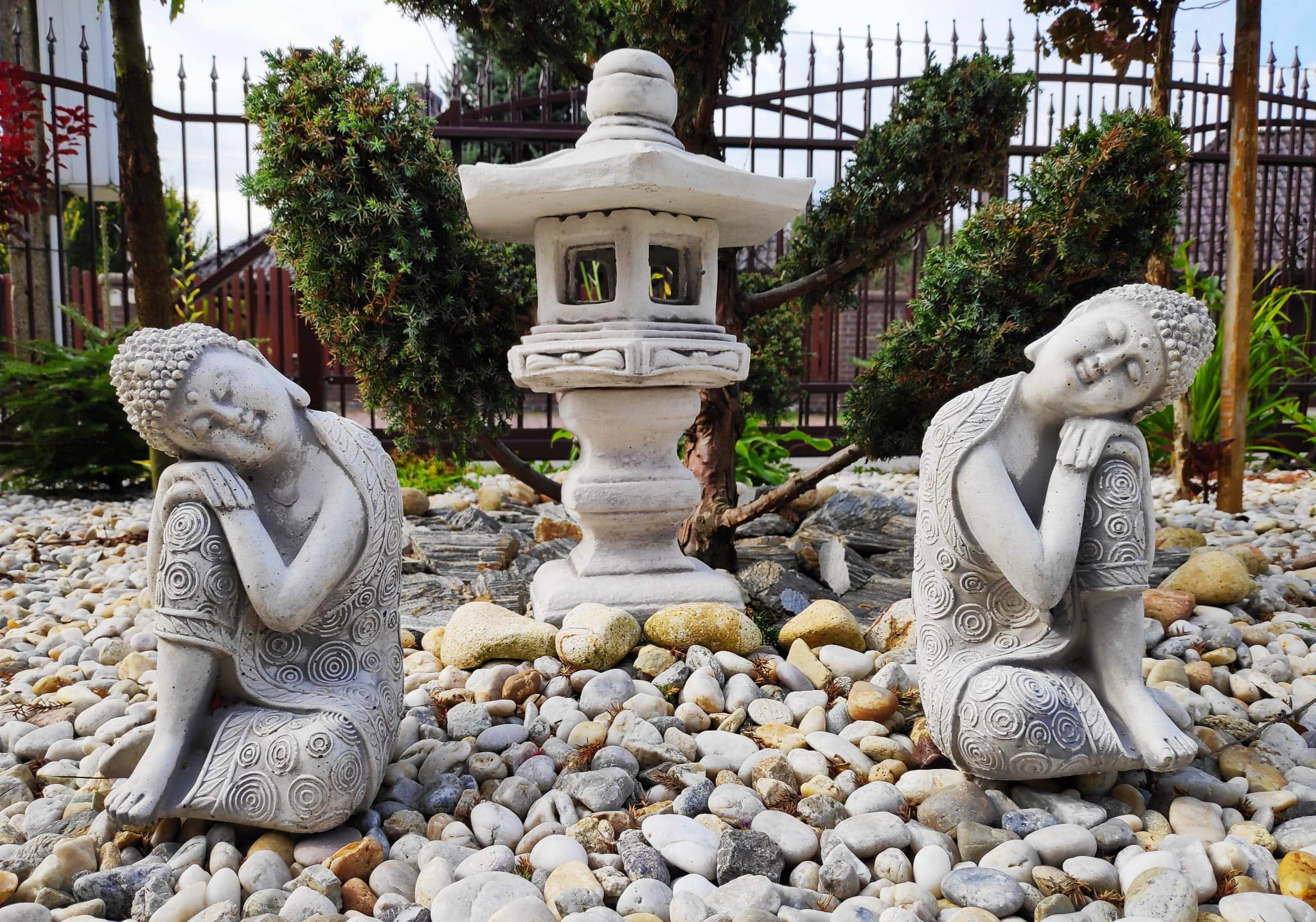 Ornement de décoration de Jardin Statue en Pierre - Koṇagamana Bouddha endormi à Droite