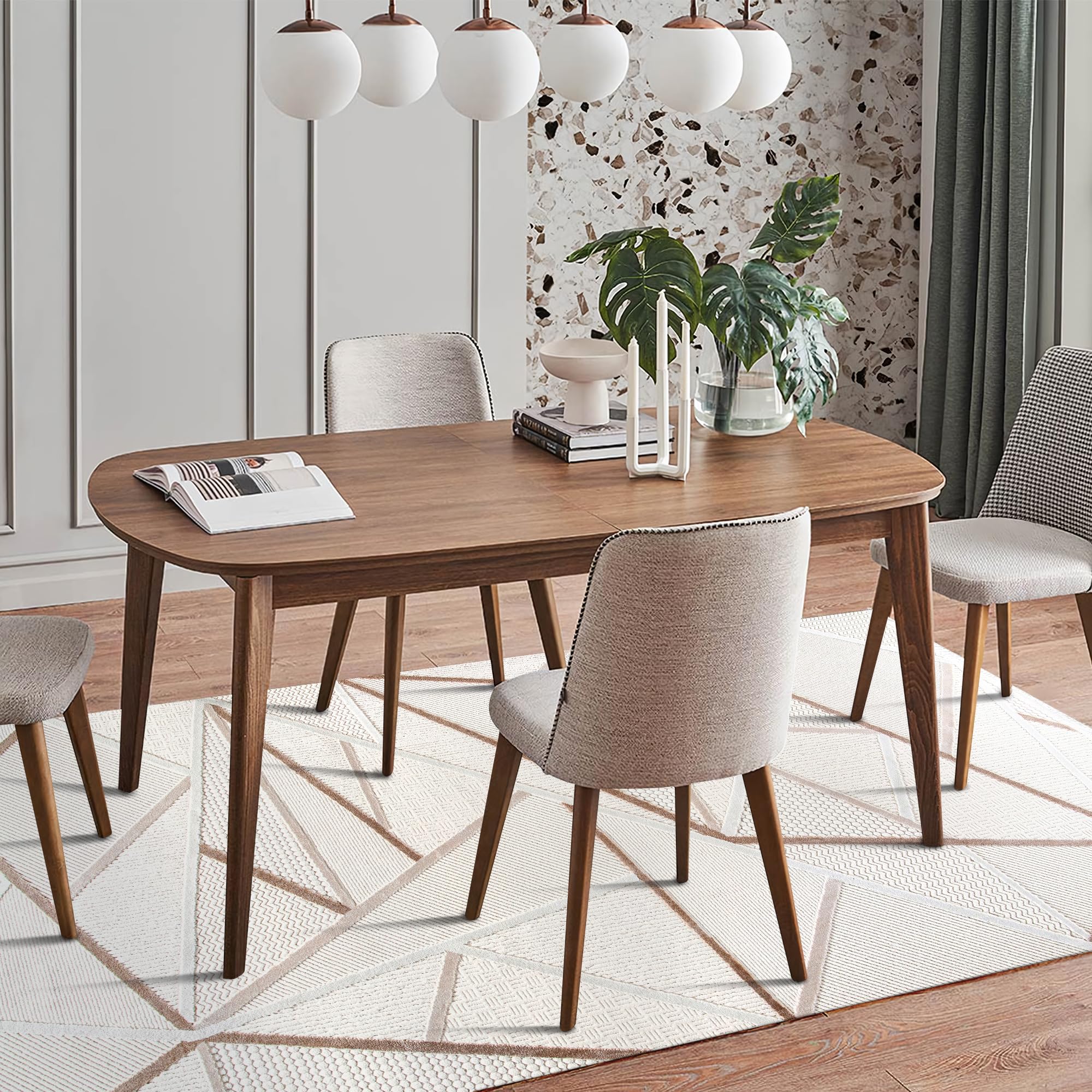 Tapis doux et durable pour salon, chambre à coucher, cuisine et couloir – Facile à nettoyer, adapté aux animaux domestiques et aux enfants – Beige et crème (crème 2, 120 x 180 cm)