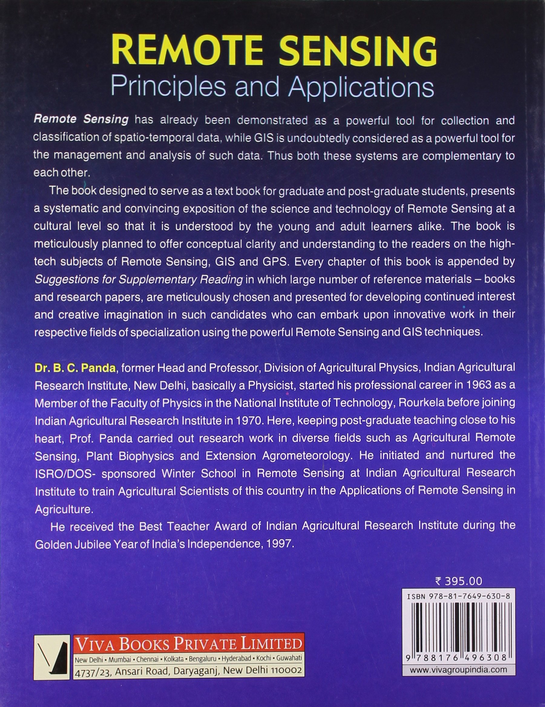 Remote Sensing: Principles And Applications