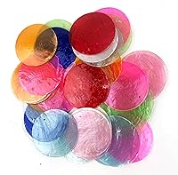 Vista 1 de Heyiwell 20 unidades de carcasas redondas con 2 agujeros para decoración del hogar, manualidades, campanillas de viento de 2 pulgadas