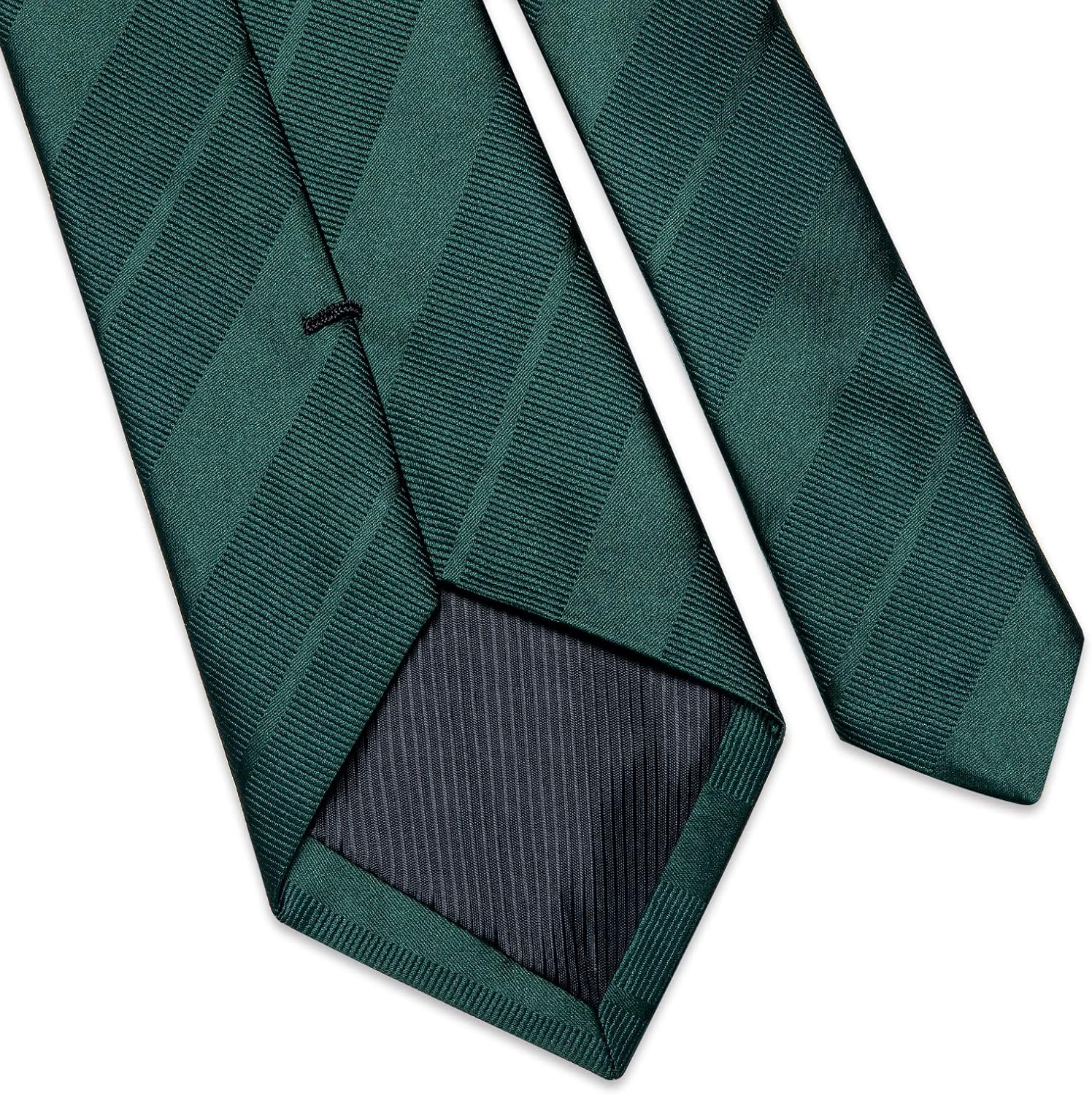 DiBanGu Striped Tie Set for Men Silk Woven Plaid Necktie and Pocket Square Cufflinks Business Wedding - Image 7