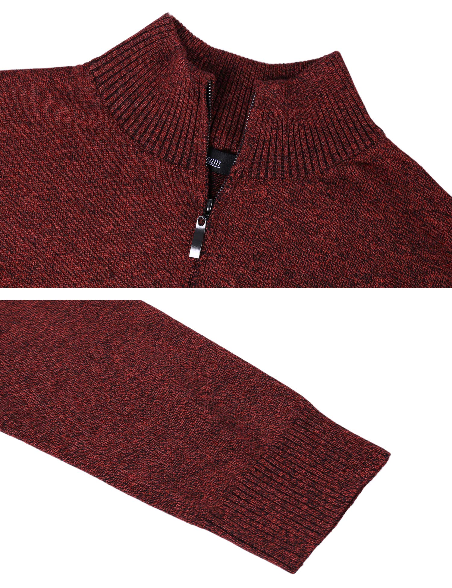 iClosam Maglione Uomo Invernali Collo Alto con Zip Pullover Giacca in Maglia Maglione Pullover Invernale Tenere Caldo