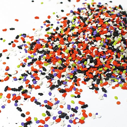 Miniatura 1 de Trick or Treat - Mezcla de confeti de Halloween  Spooky Bat Black Pumpkin Orange White Ghost Confetti  Gránulos de confeti morado y verde para