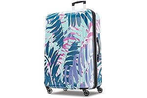 American Tourister Moonlight Hardside Expandable Luggage with Spinner Wheels: Palm Trees Paradise