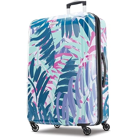 American Tourister Moonlight Hardside Expandable Luggage with Spinner Wheels: Palm Trees Paradise