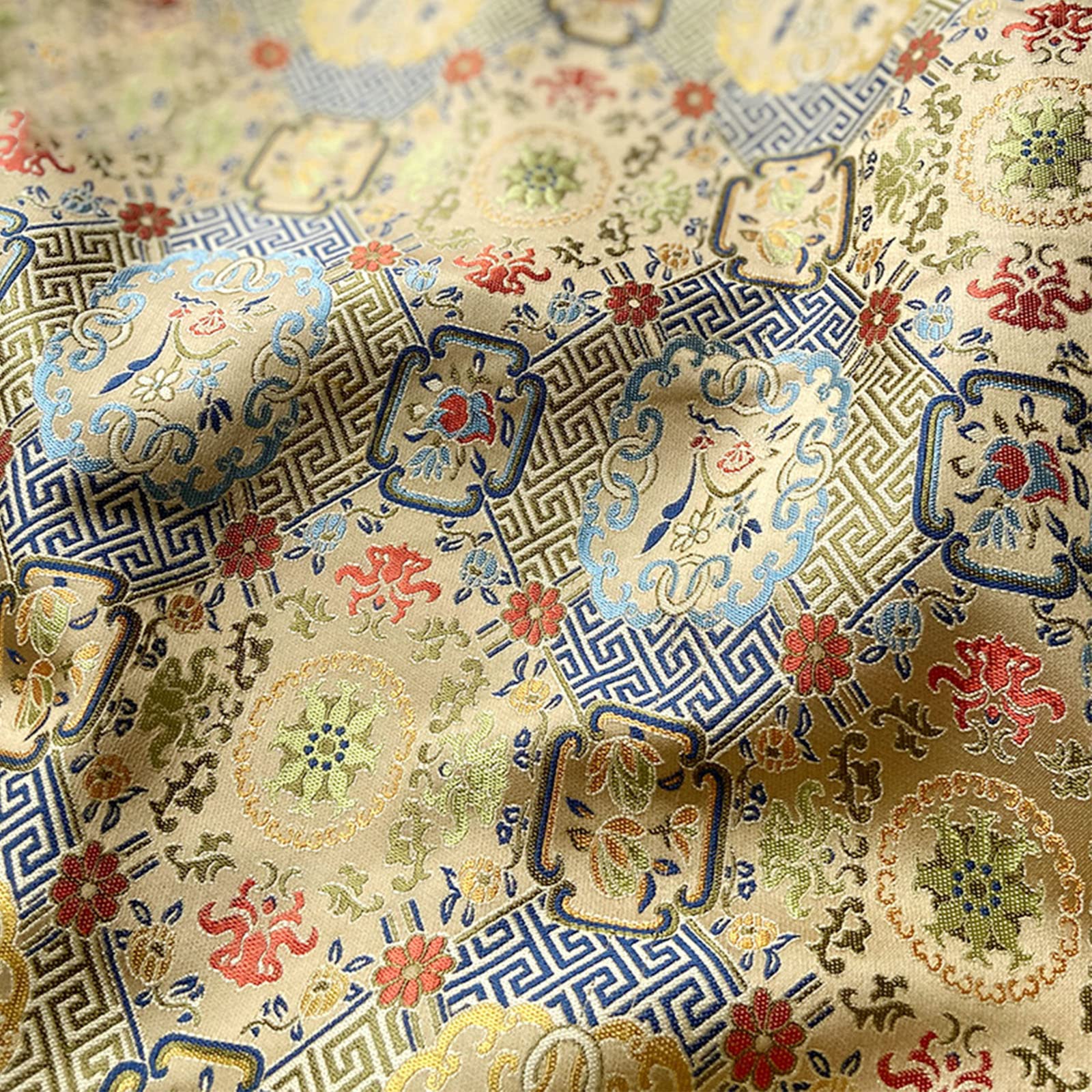 Tissu cheongsam haut de gamme imprimé fleurs de bon augure
