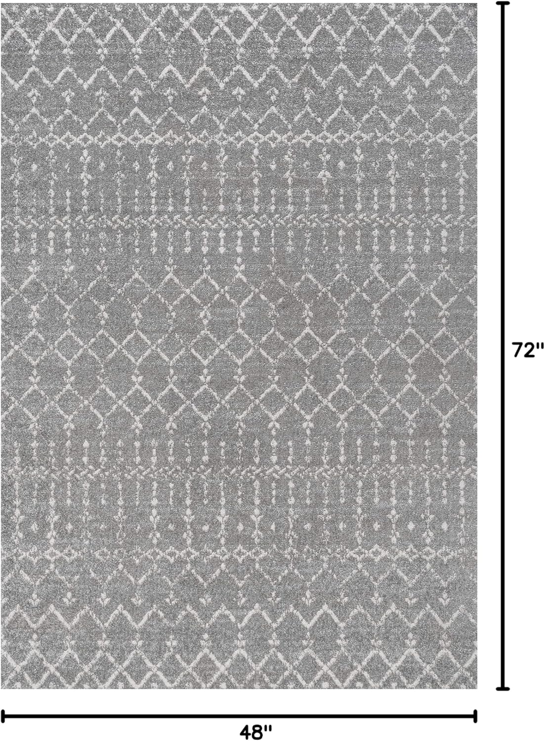 jonathan y boho vintage diamond gray/ivory indoor area rug 4x6 ft, moroccan hype for living room, bedroom, kitchen, office, easy-cleaning, high traffic, pet-friendly, non-shedding (moh101c-4) gray/ivory 4' x 6' (rectangular)