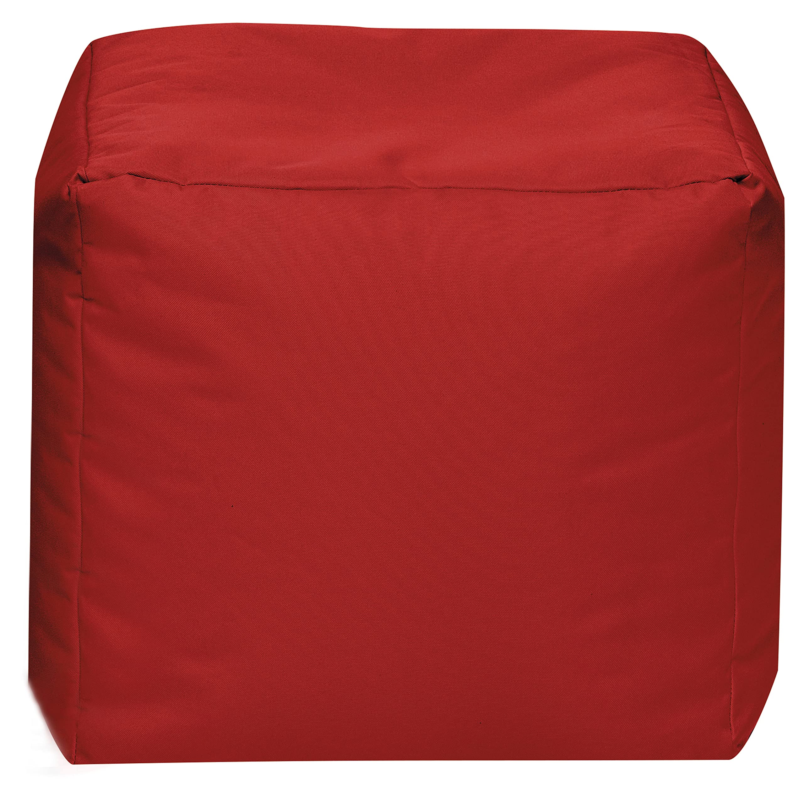 Gouchee Home Cube Brava Pouf Ottoman Foot Rest - Red - Modern Square Bean Bag Chair with Water Repellent Fabric - Floor Pouf for Living Room, Bedroom or Patio - Foot Rest for Indoor and Outdoor