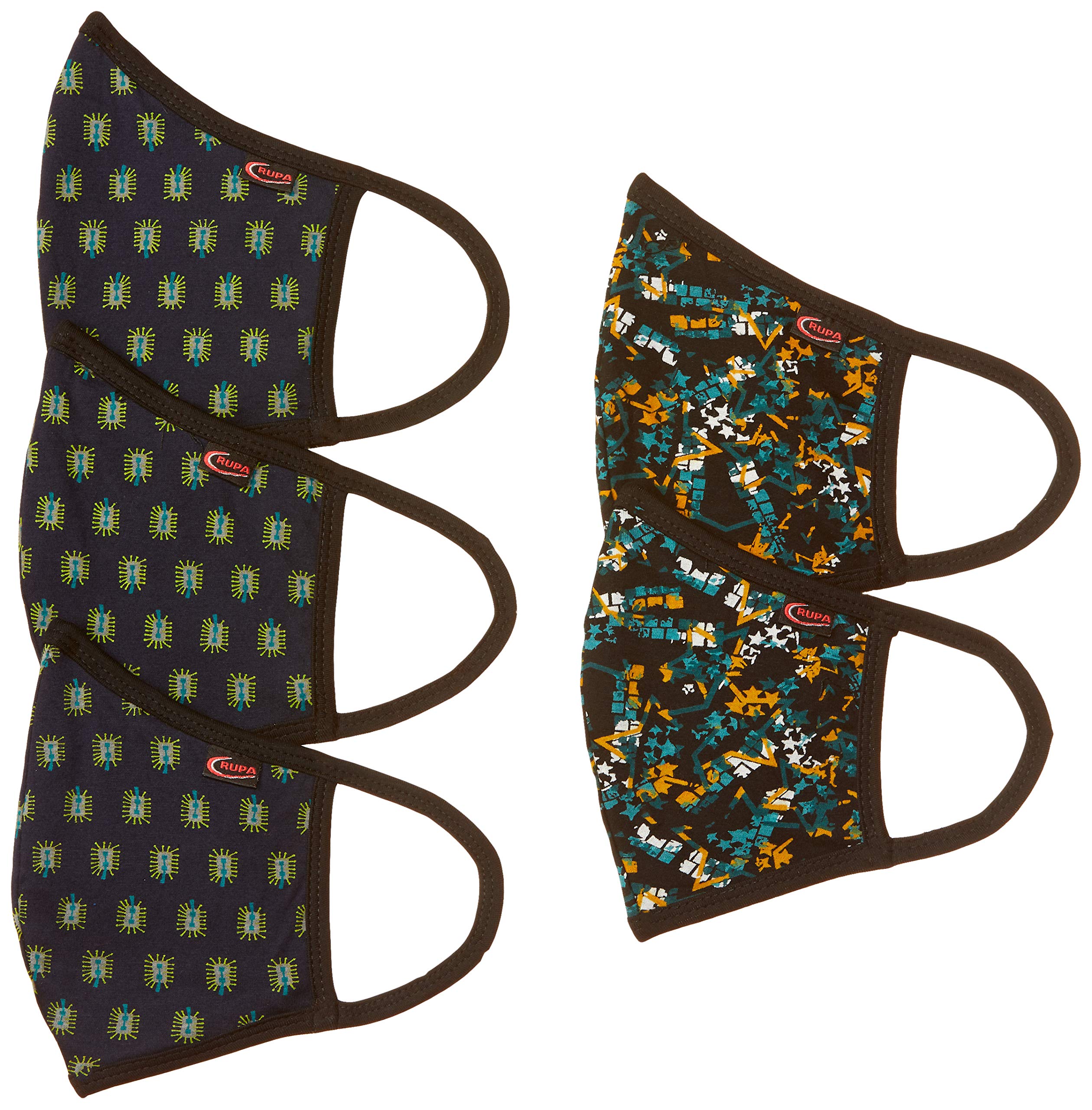 rupa Unisex's Cotton Cloth Face Mask (Pack of 5) (RF10200FR_Assorted_Free Size)-picture-30