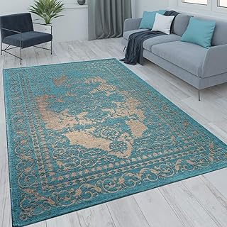 Dywan Orientalny Z Krótkim W³osiem Do Salonu Modny Styl Vintage Turkusowy Be¿owy, Rozmiar:200x290 cm