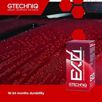 Gtechniq EXO Crystal Ultra Hydrophobic Coating, 1.7 fl oz | Repels Water and Dirt, High Gloss Finish, Long-Lasting Protection