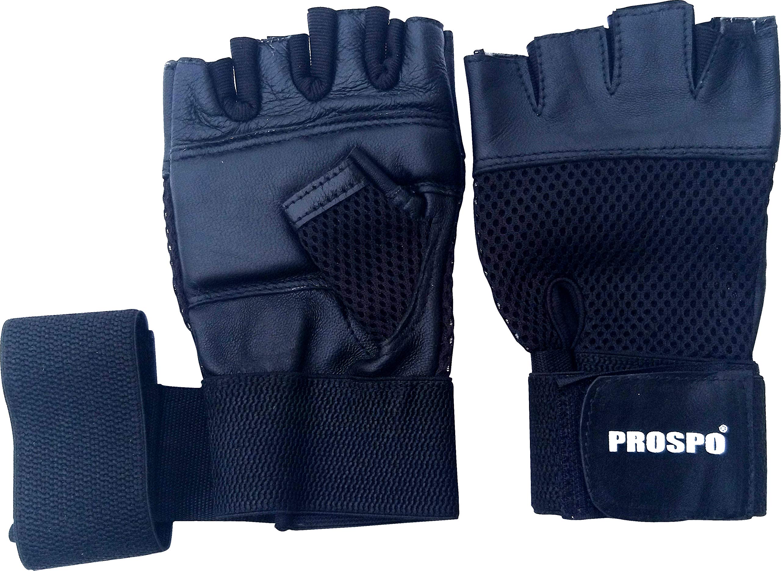 PROSPO Unisex Gym Gloves for Professional Weightlifting, Fitness Training and Workout | with Half-Finger Length, Wrist Wrap for Protection (Black) (B08579PJMZ) Amazon Price History, Amazon Price Tracker