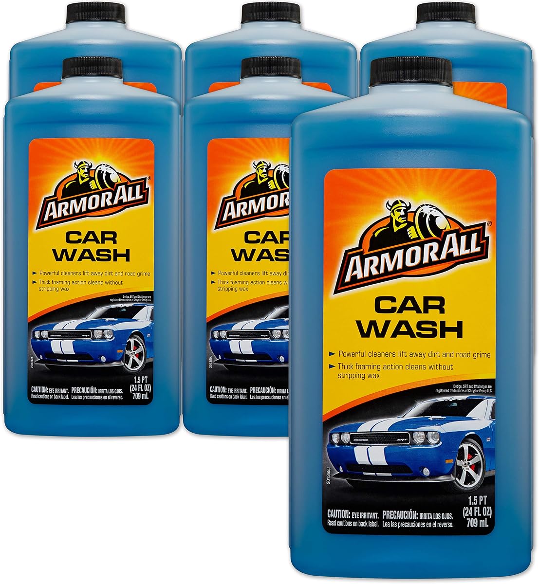 Armor All Jabón para lavado de autos de Armor All, suministros de espuma para lavado de autos, 24 onzas líquidas cada uno, paquete de 6