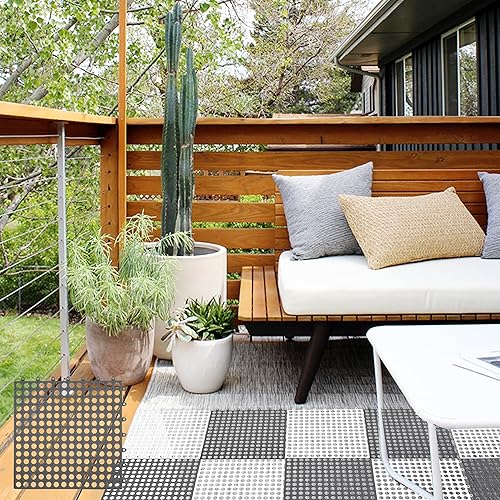 Miniatura 7 de Paquete de 16 azulejos de goma entrelazados de 12 x 12 pulgadas, antideslizantes, tapete de ducha de empalme de PVC suave, tapete acolchado al aire