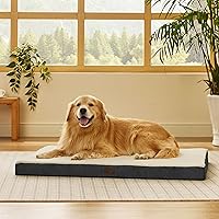 Vista 8 de Bedsure - Cama ortopédica extragrande para perros, con funda extraíble lavable, tapete de espuma con forma de huevera para jaula de mascota, apta