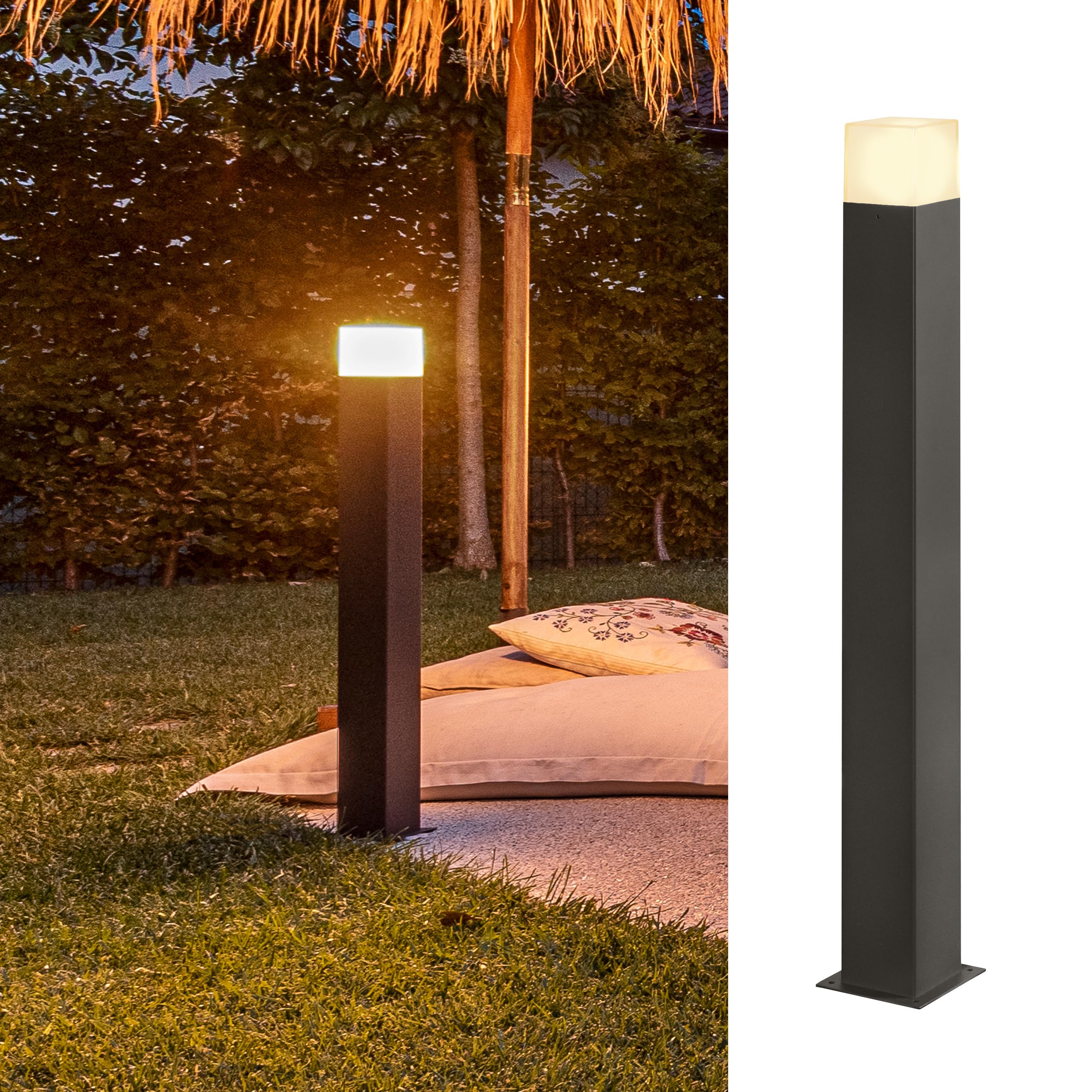 SLV Grafit 90 - Lampada da terra per esterni, per sentieri, pareti, ingressi, LED, da giardino, E27, IP44, 11 W, colore: Antracite