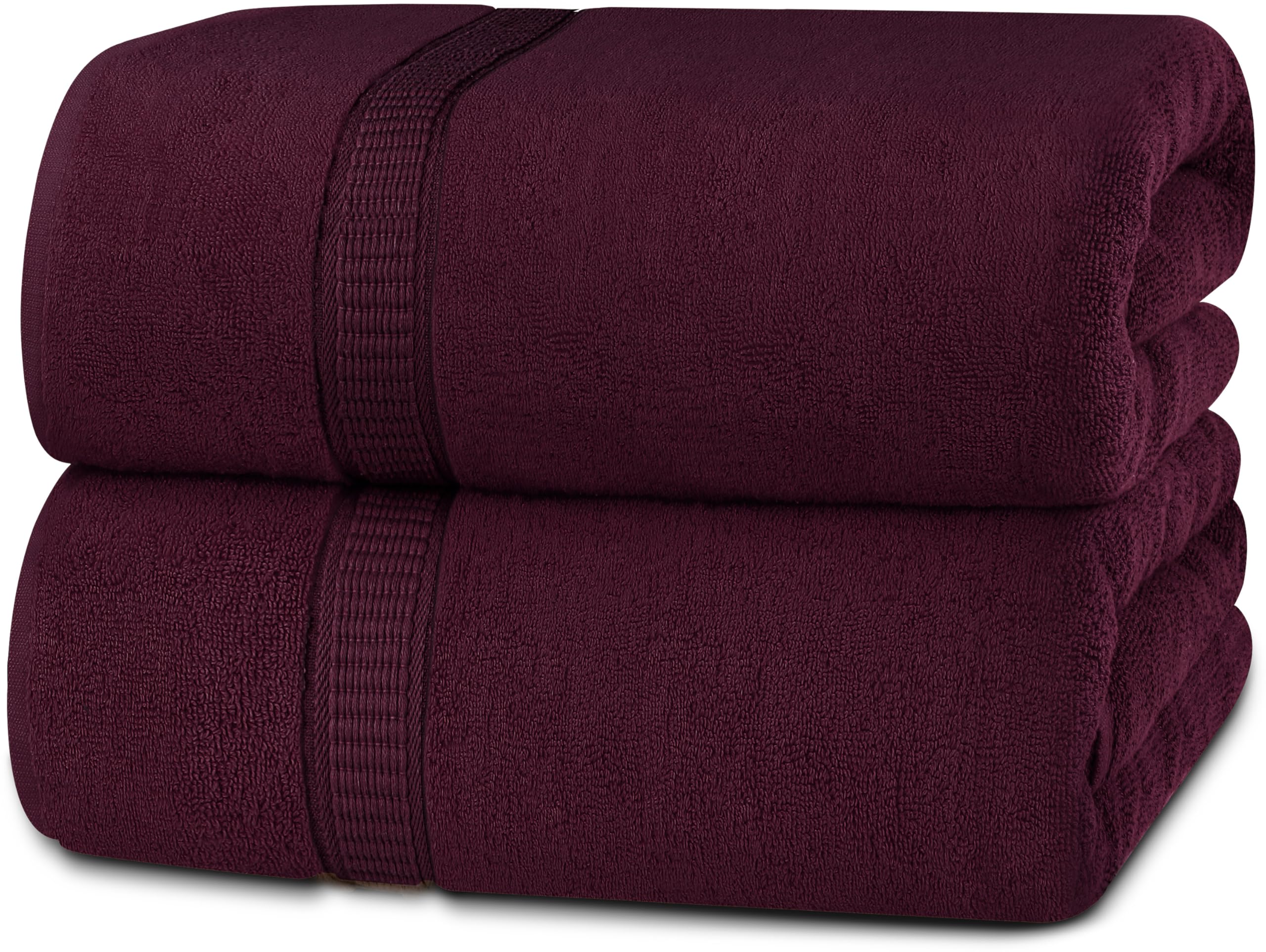 Utopia Towels Luxurious Jumbo Bath Sheet 2 Piece, 600 GSM, 35 by 70 Inches, 100% Ring Spun Cotton, Highly Absorbent and Quick Dry Extra Large Bath Towel, Super Soft Towel, Burgundy
