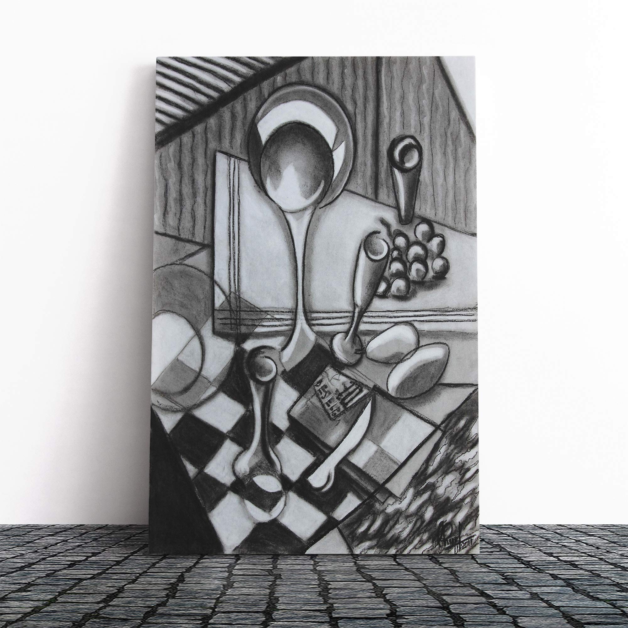 Juan Gris Still Life (1) Canvas Print | Gallery Wrapped 30mm Frame Wall Art | 24x16 inches | Ready to Hang | Modern Still Life Picture | Living Room Bedroom Lounge Office