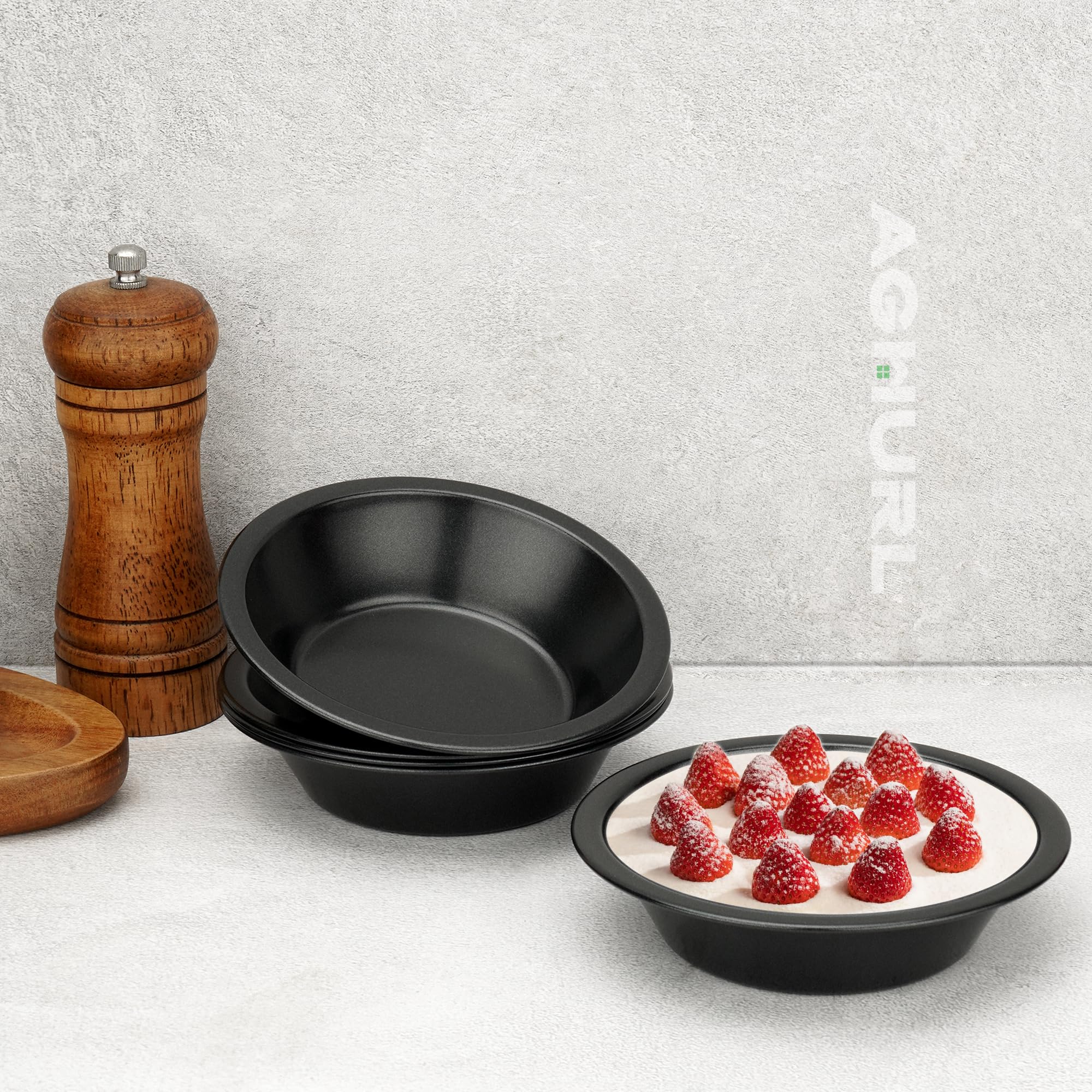 Molde pequeño de 5 pulgadas, paquete de 5 moldes redondos antiadherentes para pan y carne para horno y olla instantánea