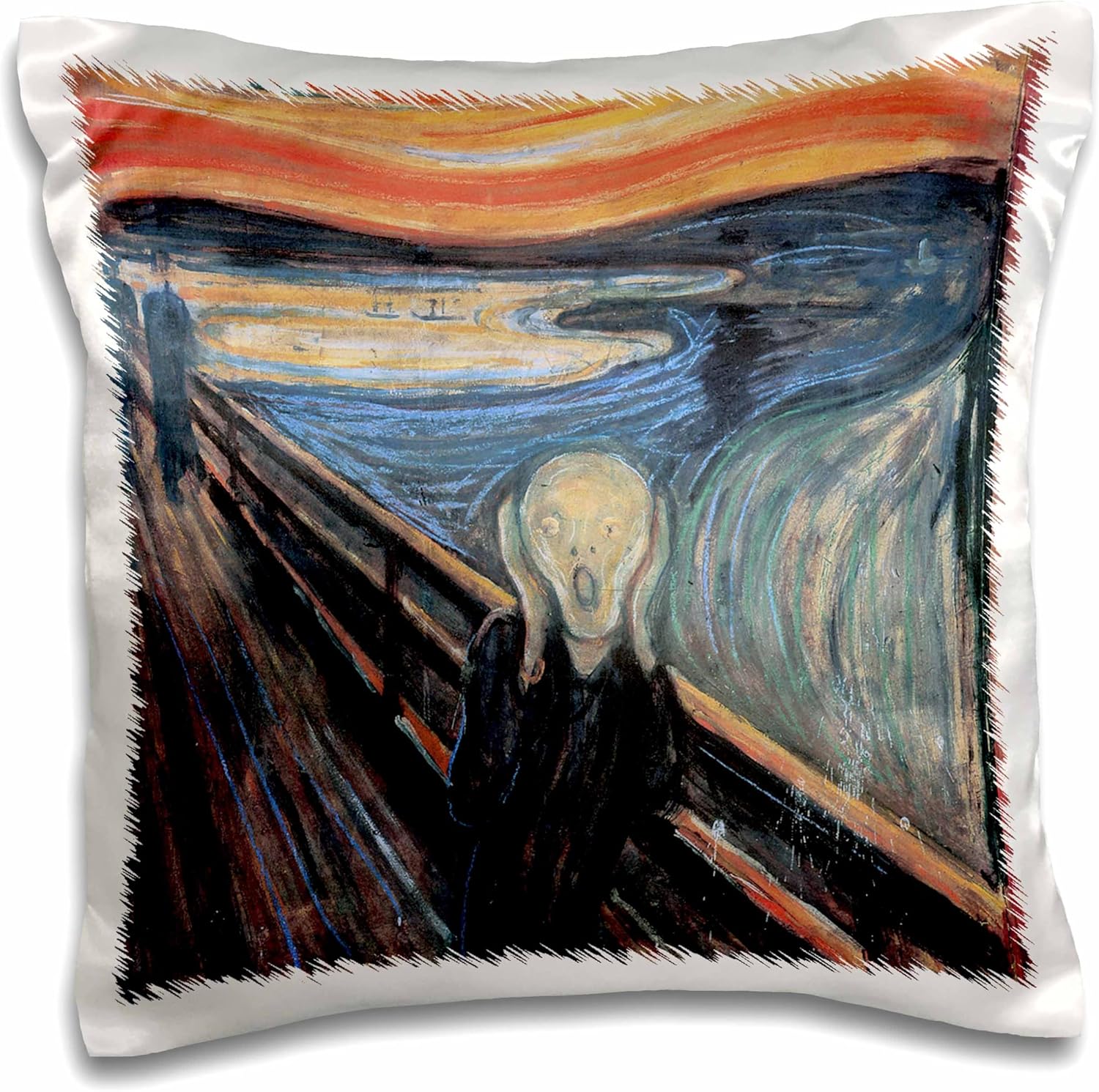 3dRose pc_130172_1 The Scream x Edward Munch Pillow Case, 16" x 16"