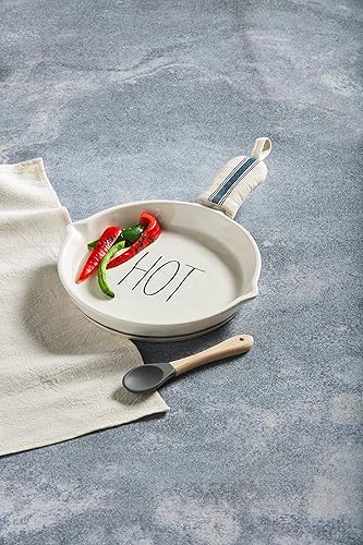 Miniatura 2 de Mud Pie Bistro Pan Holder Set, sartén 11 12" x 8" (de) diámetro, BLANCO