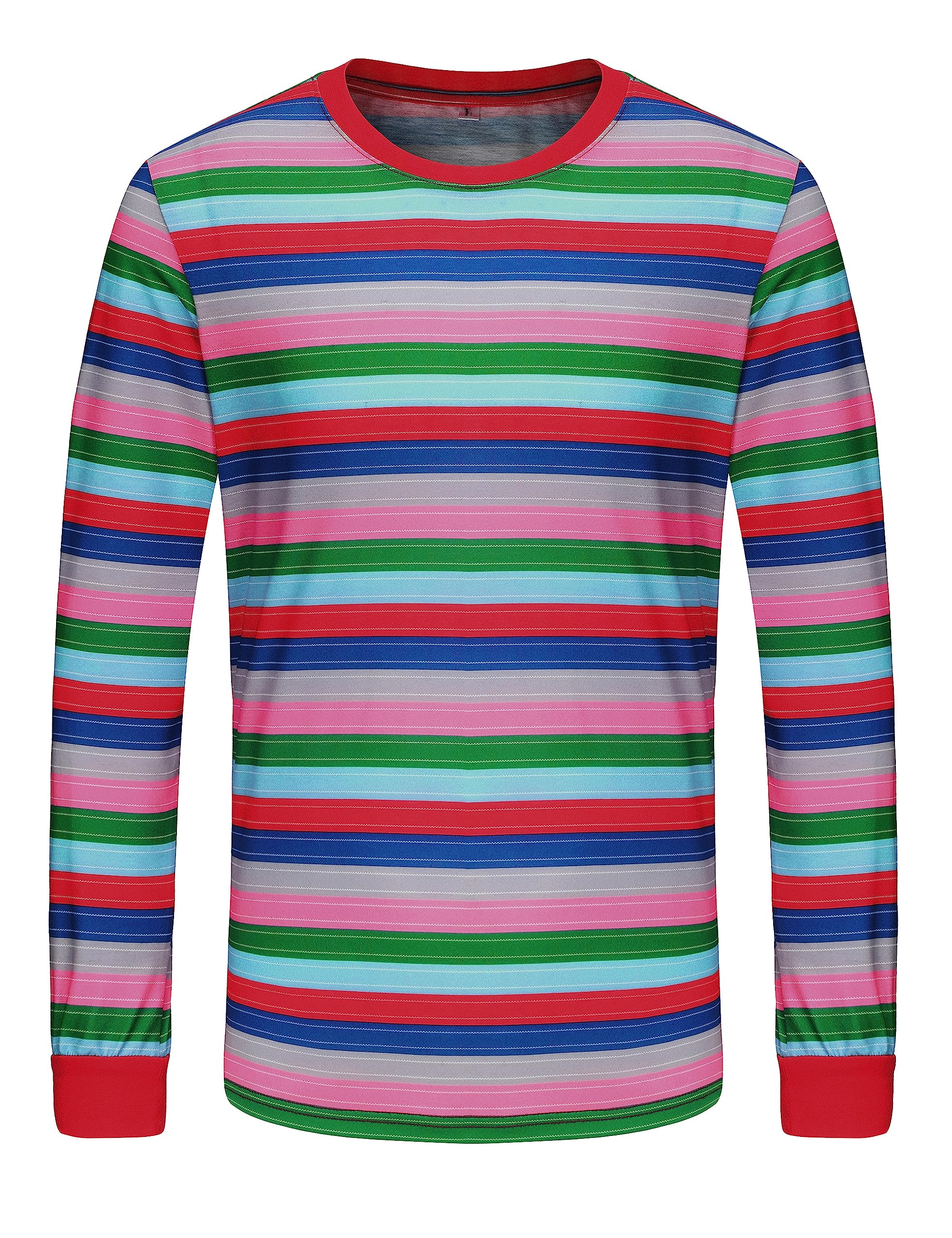 Tuoweey - Halloween Costume for Women Long Sleeve Shirt Casual Rainbow Striped Horror T-Shirt