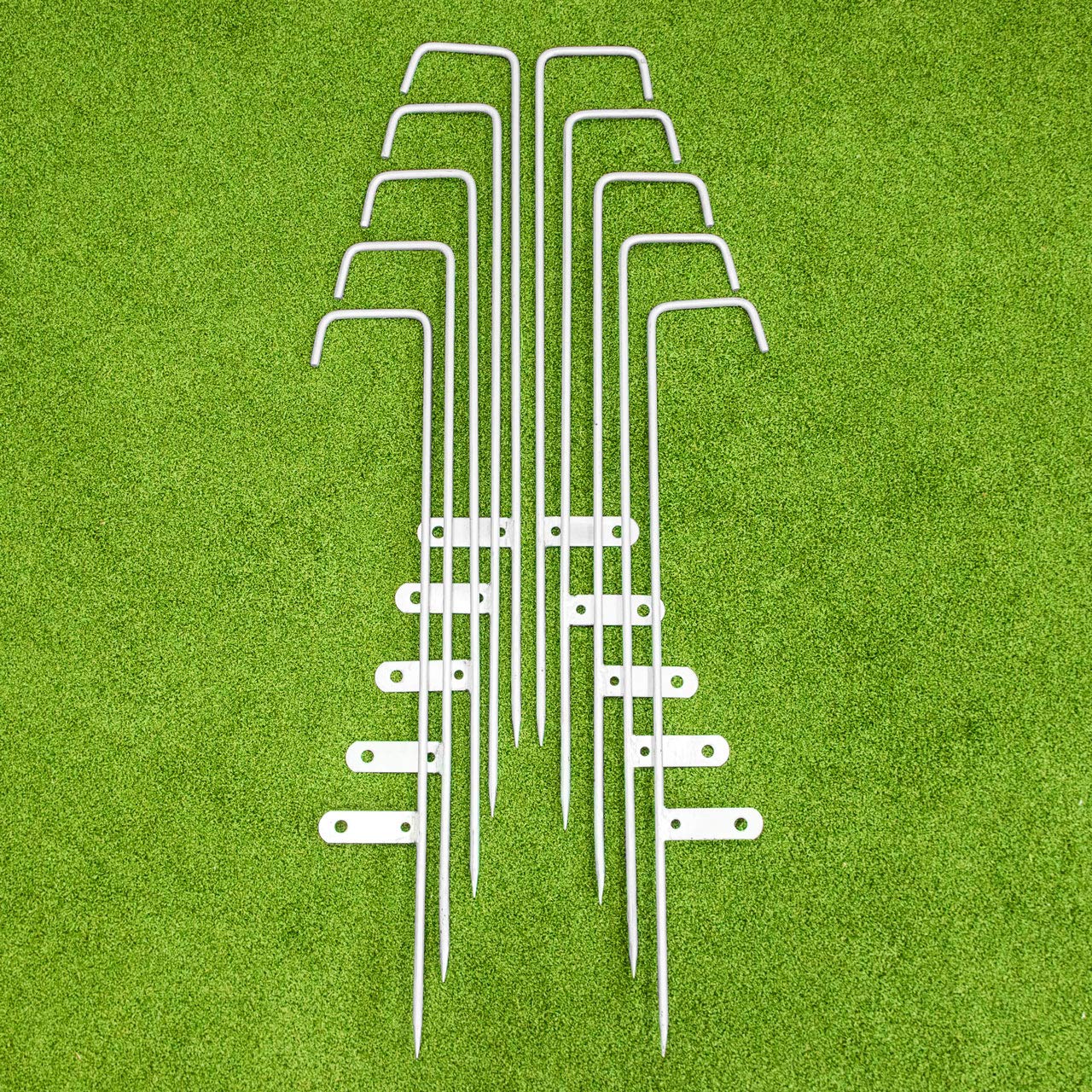 POTEAUX DE MARQUAGE DE Terrain - [Pack de 10] - Poteaux de Marquage pour Terrain de Sport/Foot - Poteaux de Marquage en Acier - Jeux Extérieur - Net World Sports