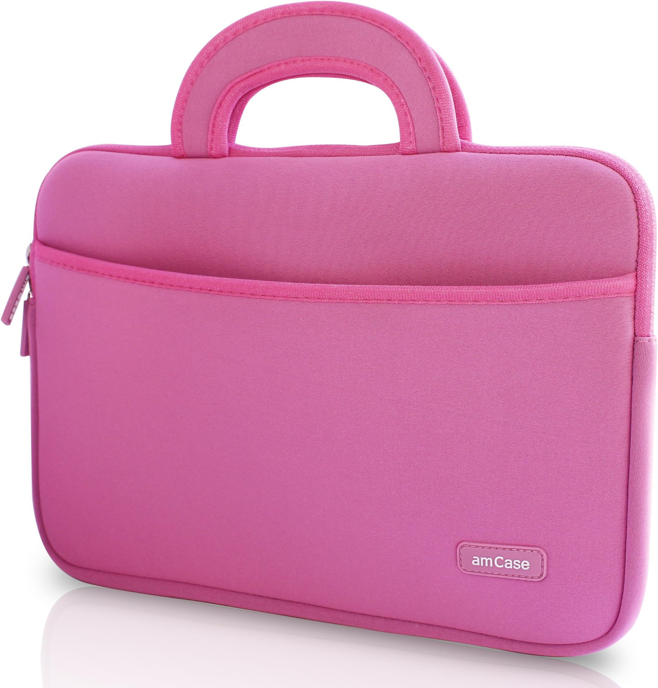 amCase Protective Neoprene Cushion Sleeve Case with Handle (Pink) for 11.6 inch Samsung Chromebook/Netbook/HP Chromebook 11 / ASUS C710 / Lenovo THINKPAD Helix/Apple MacBook Air