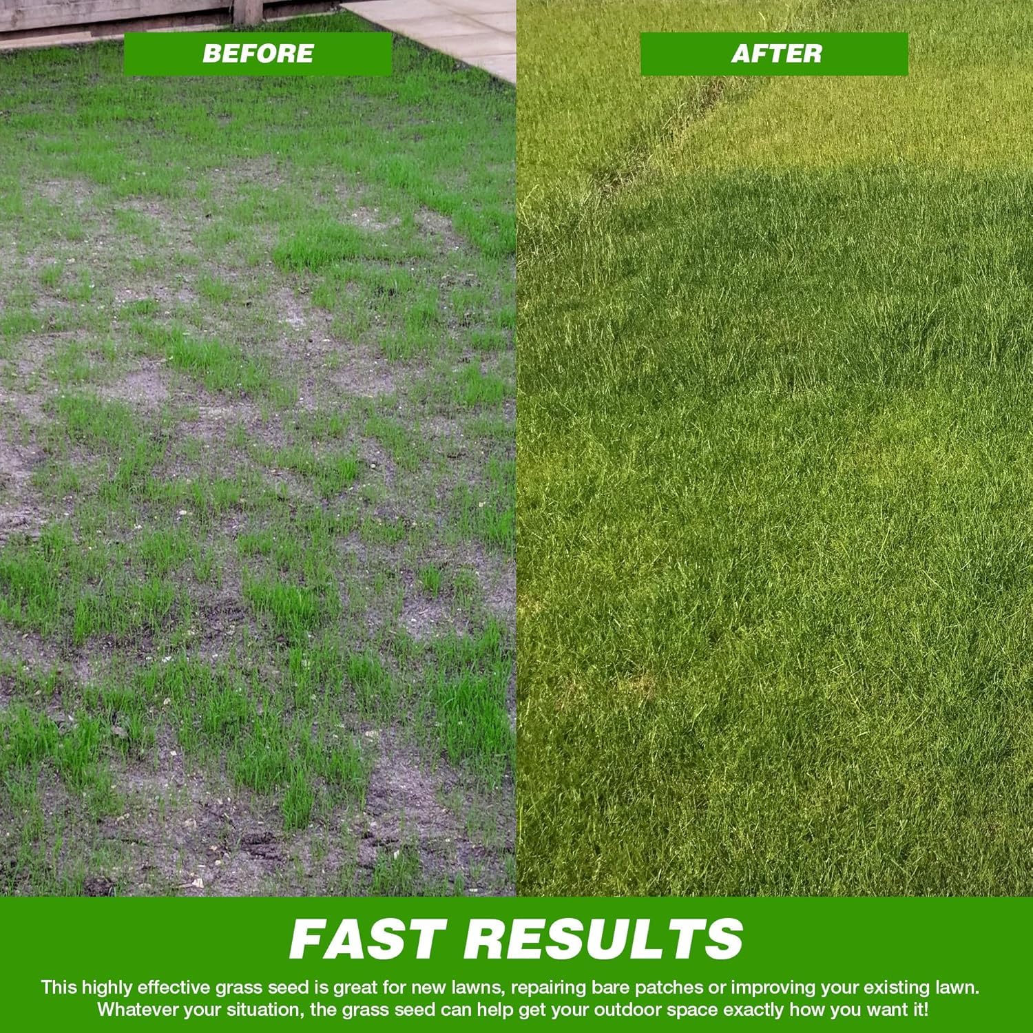 GroundMaster Semences de Gazon Pousse Ultra Rapide 5 kg 150 m² Résistant à la Sécheresse