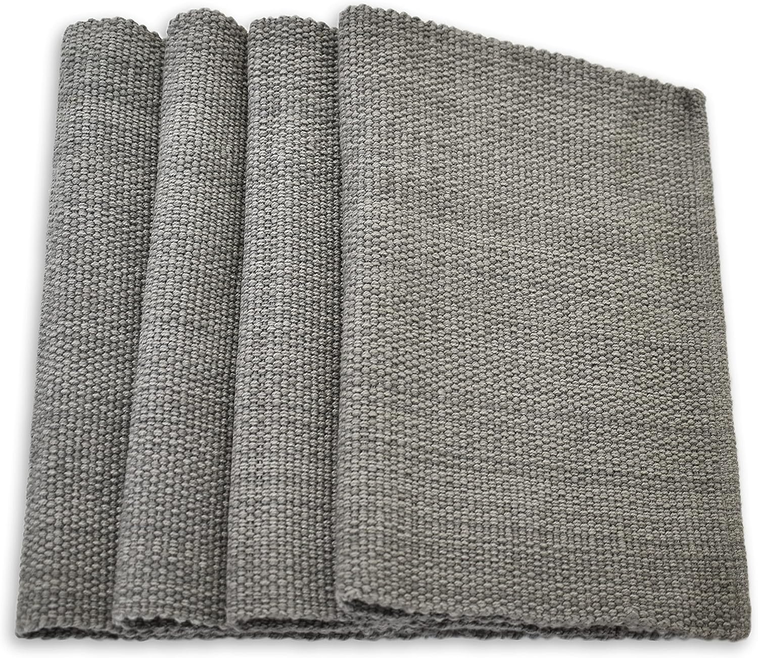 Fabstyles 100% Cotton Placemats Set of 4 Machine Washable Heavyweight Cloth Table Mats Perfect for The Kitchen, Dining, Outdoor, Patio Tables (Smoke)