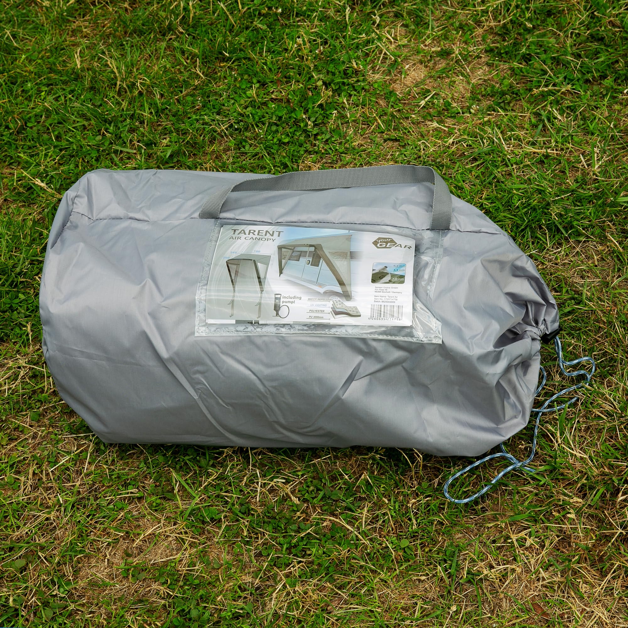 your GEAR Tarent 180 Air Markise - Aufblasbares Wohnmobil Vordach mit UPF 50+ - Sonnenschutz und Regenschutz, Leichte Überdachung - Vorzelt Wohnwagen Tür