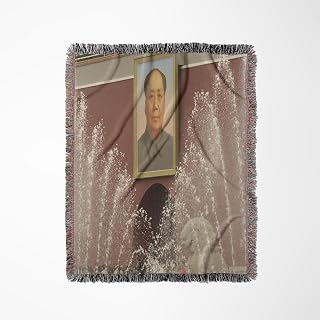 3dRose Portrait of Mao, Tiananmen Square Beijing, China-AS07 POX0499 - Pete Oxford Woven Blanket