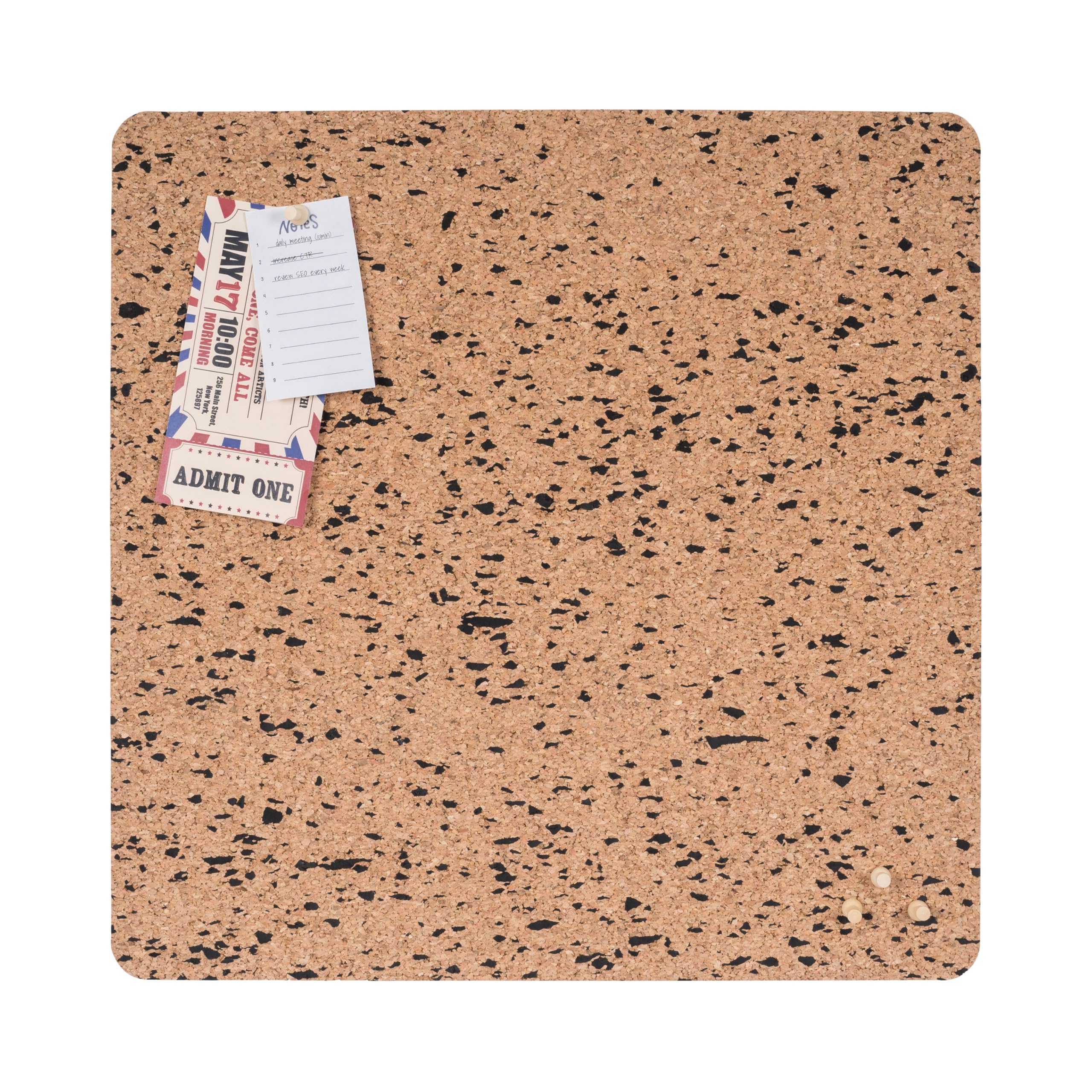 Bi-Office Eco Frameless Cork Board, 40x45cm, Double-Sided Cork and Cork with Black EVA, Square, Frameless