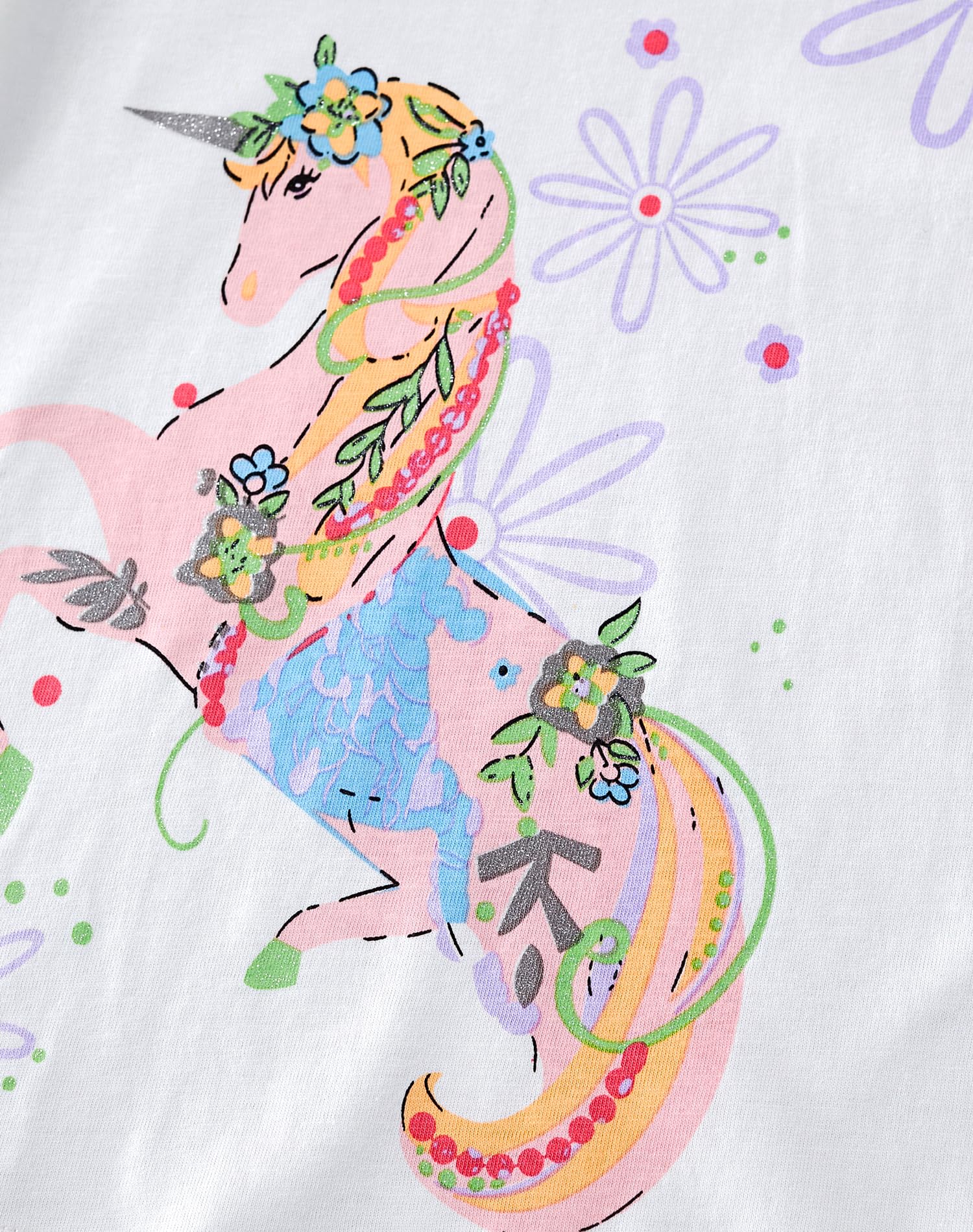 Camisetas de Manga Corta para Niñas T-Shirts Algodón de Unicornio Ropa de Verano para Niña 3-8 Años