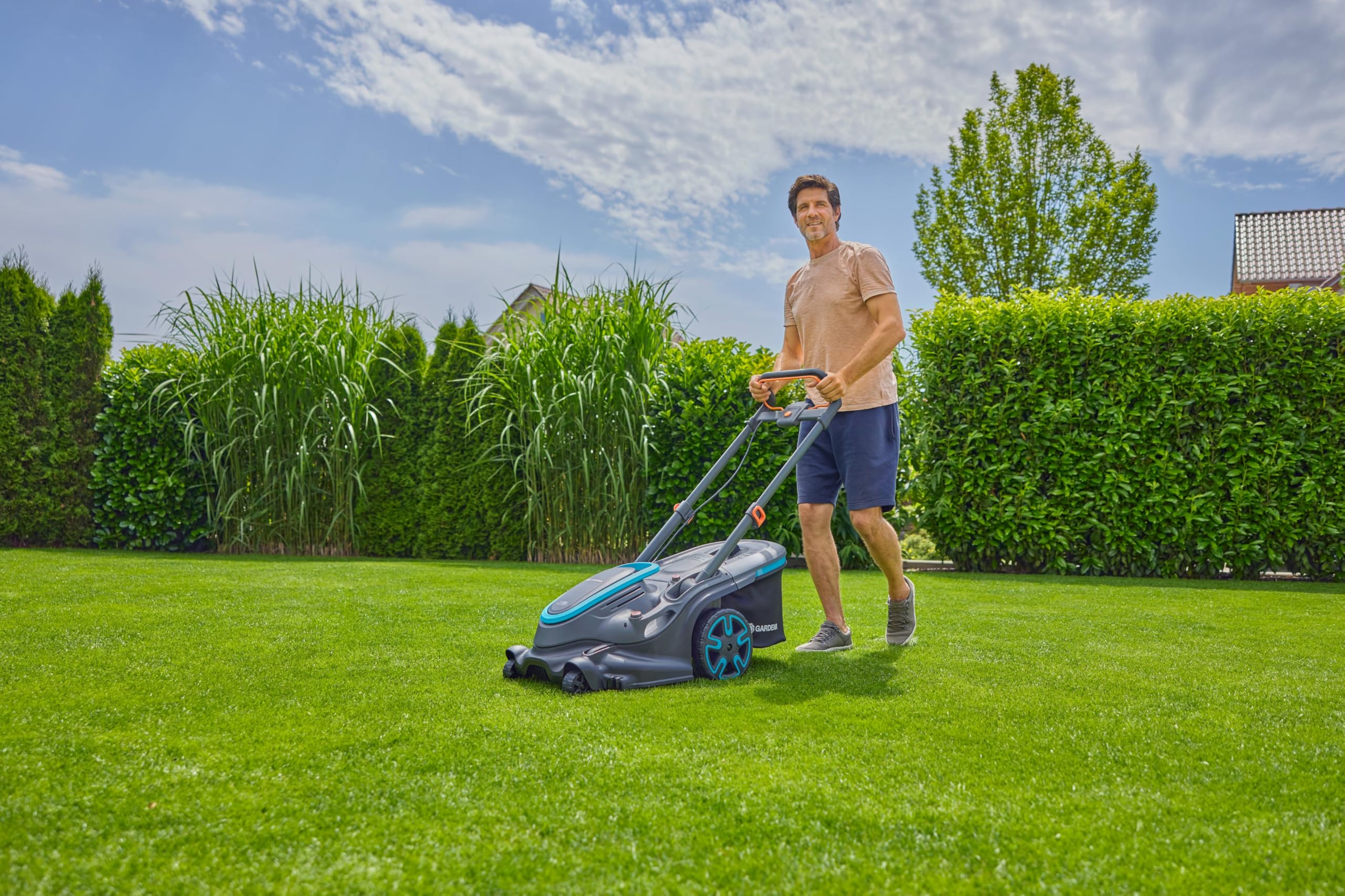 Gardena Kosiarka akumulatorowa PowerMax Duo 46/36 V, szerokość koszenia 46 cm, technologia DuoBlade, w tym akumulator POWER FOR ALL, ergonomiczna konstrukcja, wydajne koszenie trawnika (14646-65)