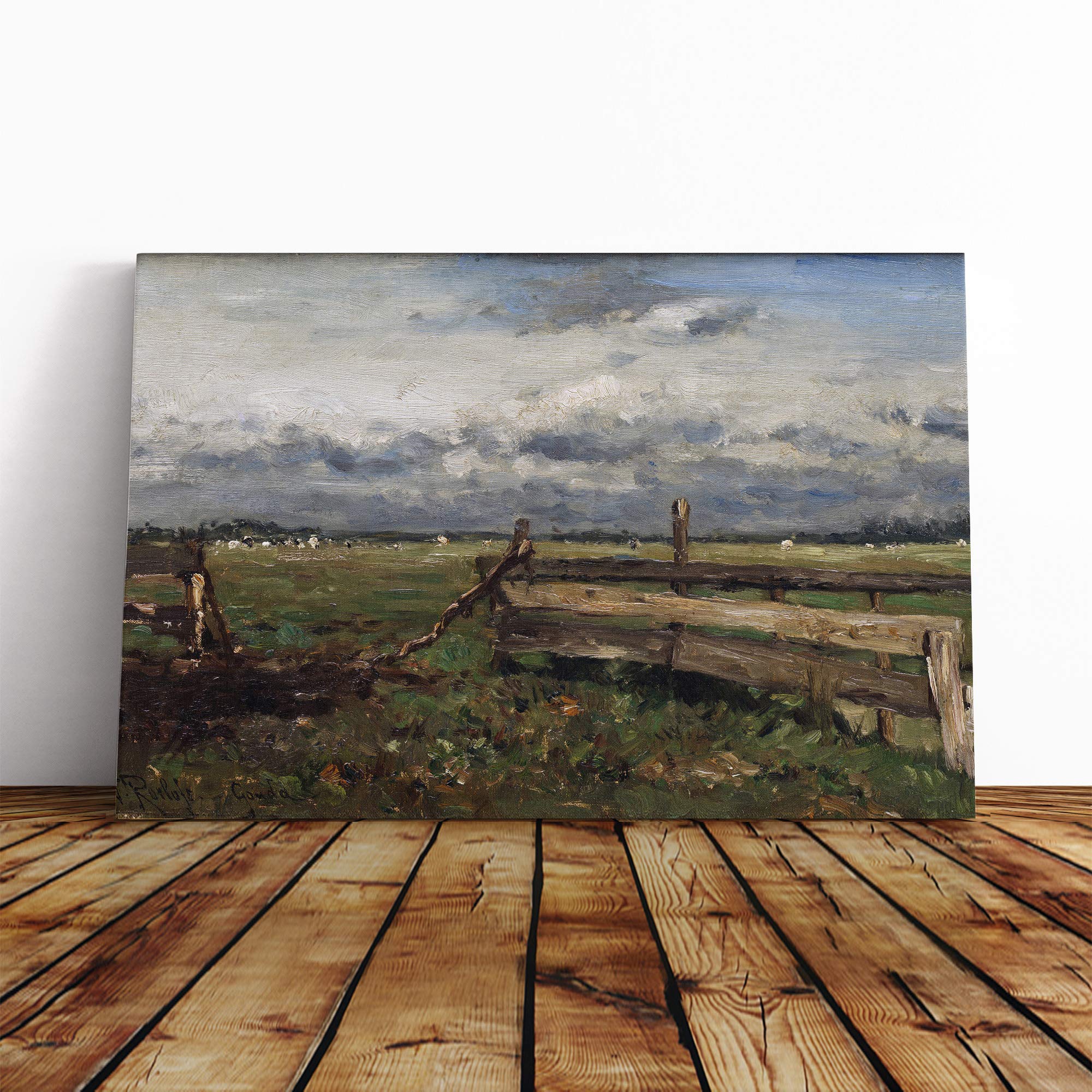 Willem Roelofs Landscape Canvas Print | Gallery Wrapped 30mm Frame Wall Art | 24x16 inches | Ready to Hang | Modern Landscape Picture | Living Room Bedroom Lounge Office