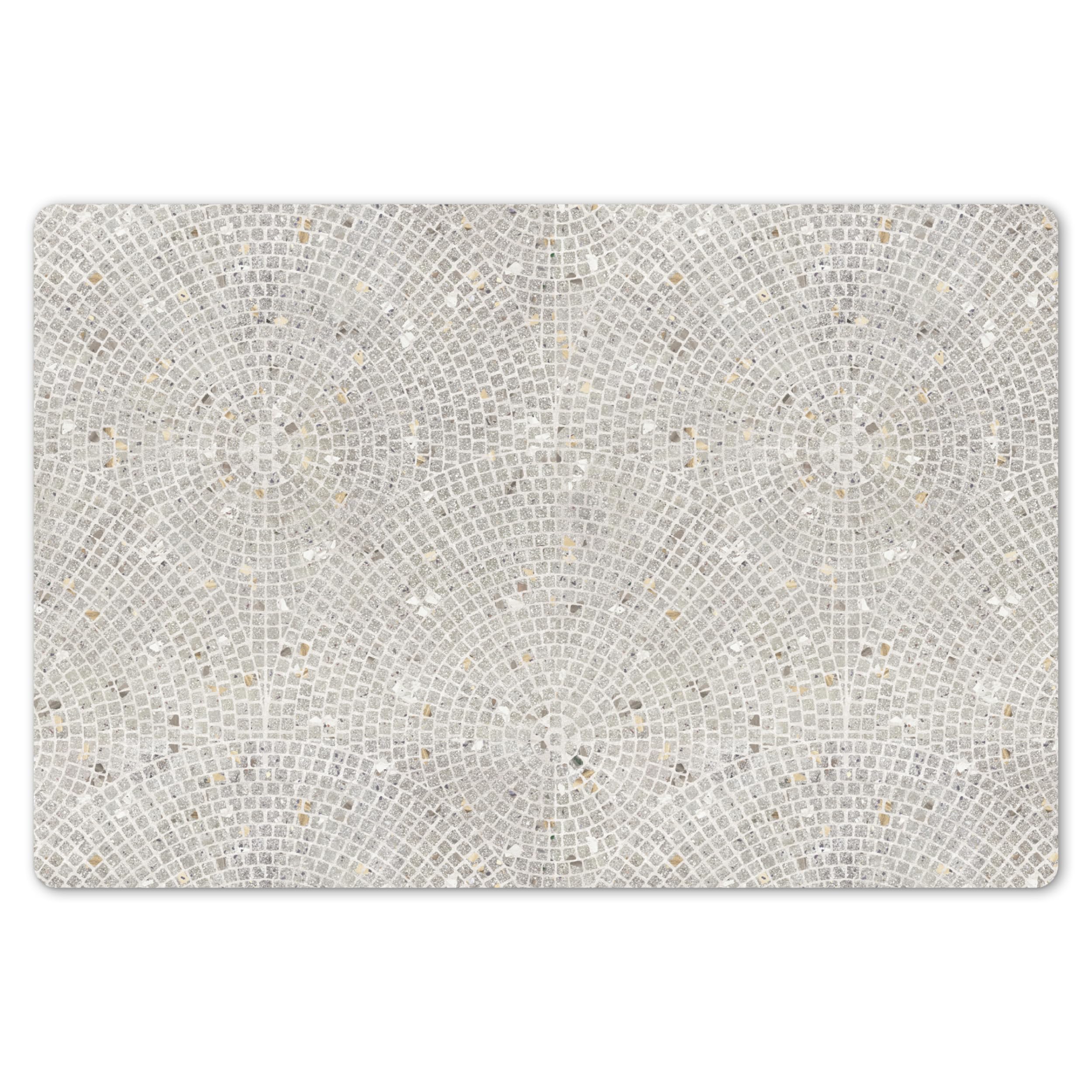 KitchenYeah© Place Mats 18"x12" / 45x30 cm Waterproof Sets Non Stick Wipe Clean Anti Slip Dinner Wipeable Placemats Table Mat Dinning Tiles - Gray - Design