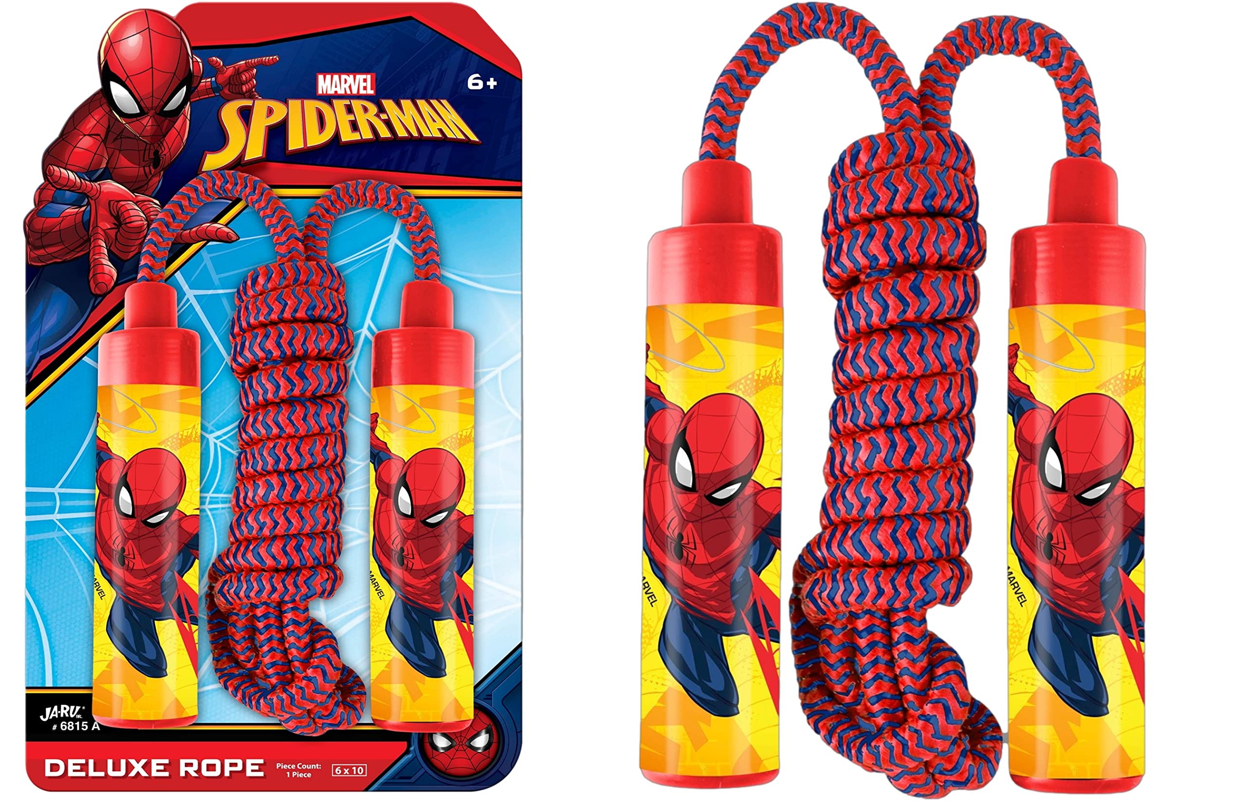 Marvel Avengers Jump Rope for Kids (1 Pack Spiderman) Super Heroe Spiderman Skipping Rope for Children Outdoor Fun Activity Games Stuffers Recreation Toy for Boys Outdoor games 6815-1-Spid