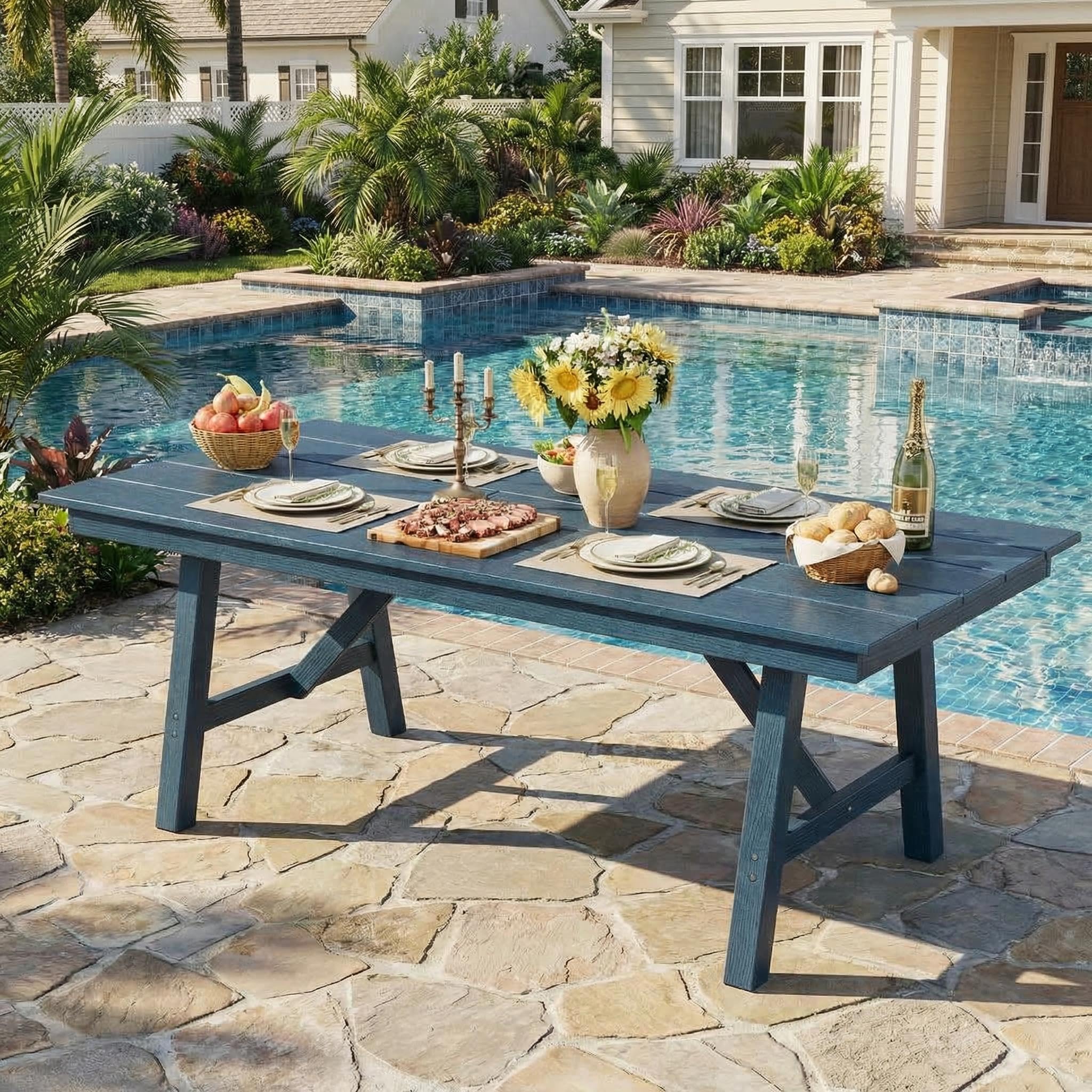 Amazon.com: Garvee Outdoor Patio Dining Table for 4-6, 66.9