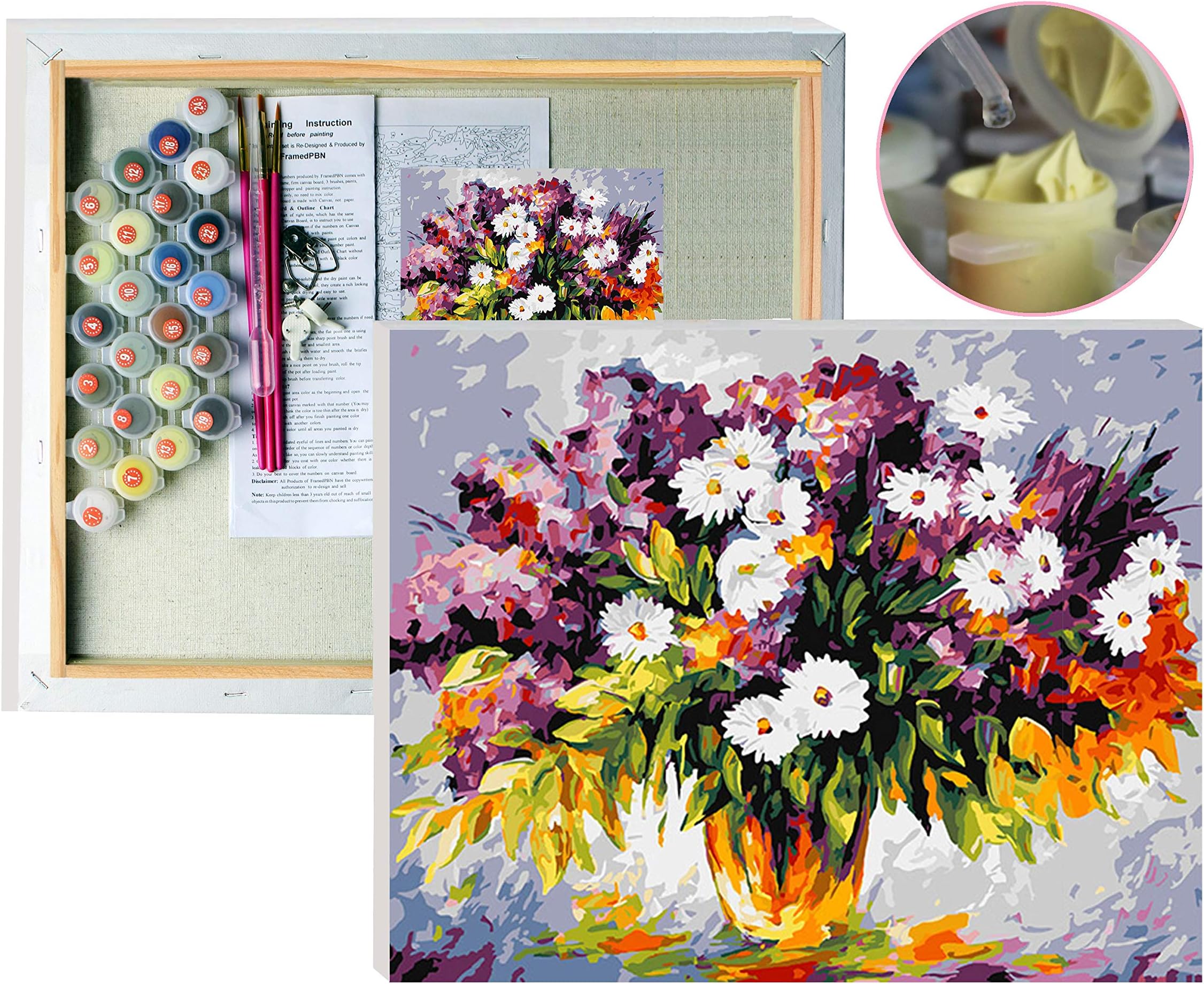 FramedPBN Paint by Numbers for Adults, Wood Frame 13.4" X17.3", Paint by Number Kits, Rolling World
