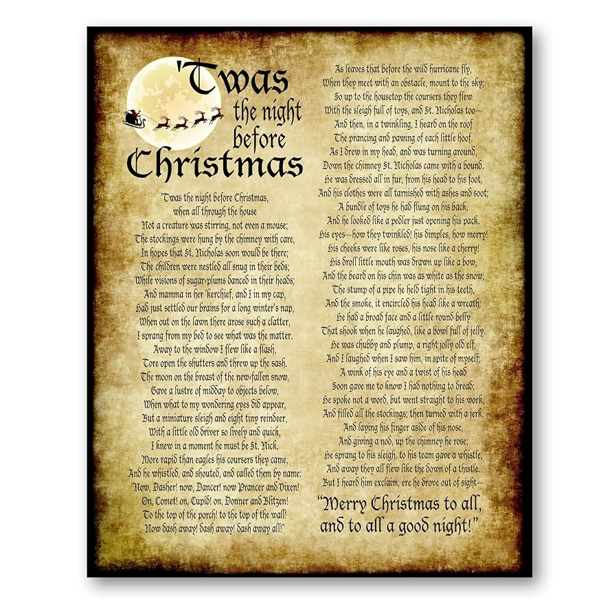 Amazon.com: Twas the Night Before Christmas Poem 8x10 Nostalgia Gift Print : Handmade Products amazon-com-twas-the-night-before-christmas-poem-8x10-nostalgia-gift-print-handmade-products