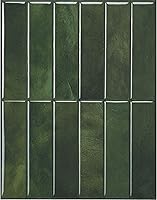 Smart Tiles Sefrou Green Peel & Stick Backsplash - 5 Sheets 11.43x9in 3D Self-Adhesive Kitchen Bathroom Wall Tiles