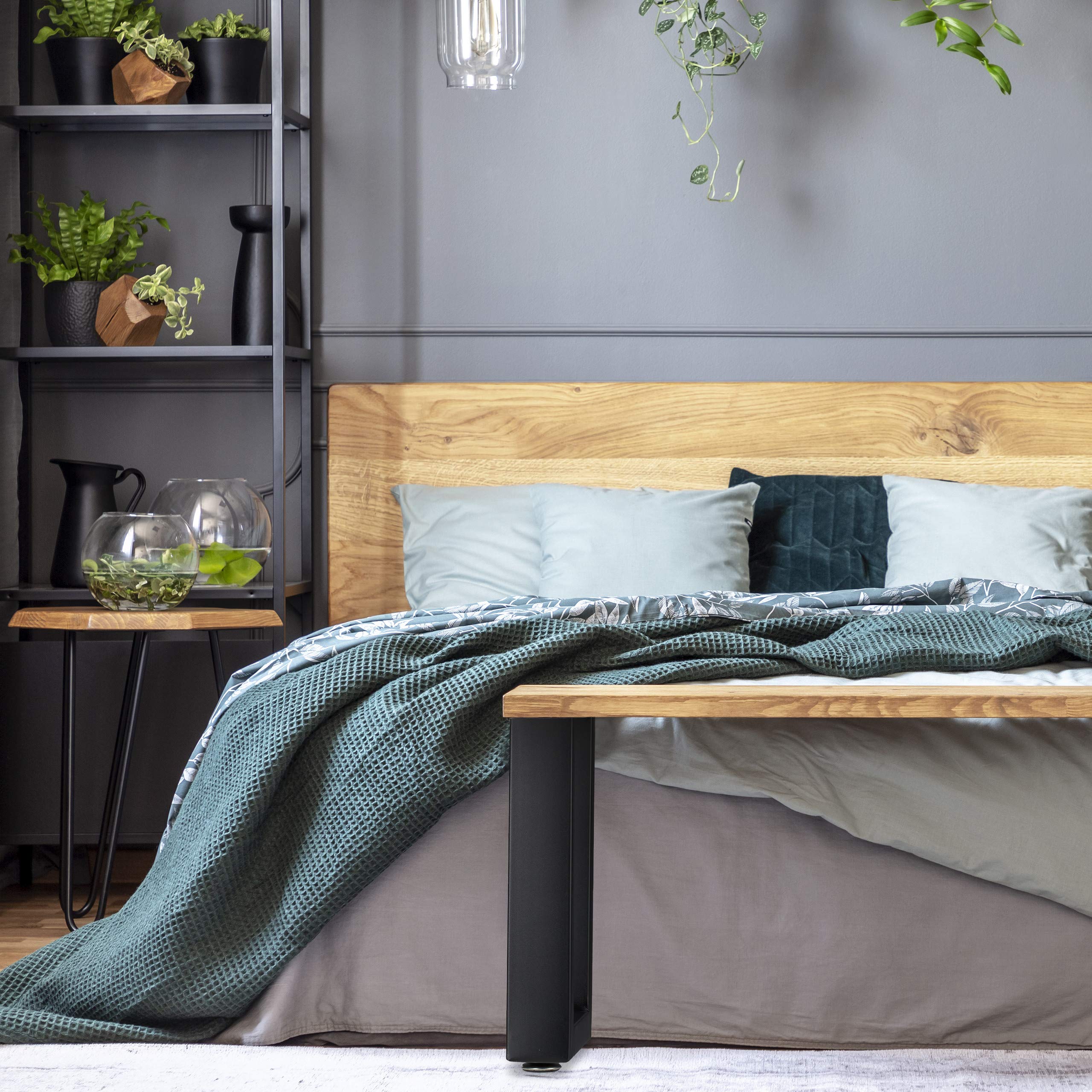 Relaxdays Tischkufen 2er Set, BxH: 100x72 cm, Metall Tischbeine Schreibtisch, Esstisch, Couchtisch, Industrial, schwarz