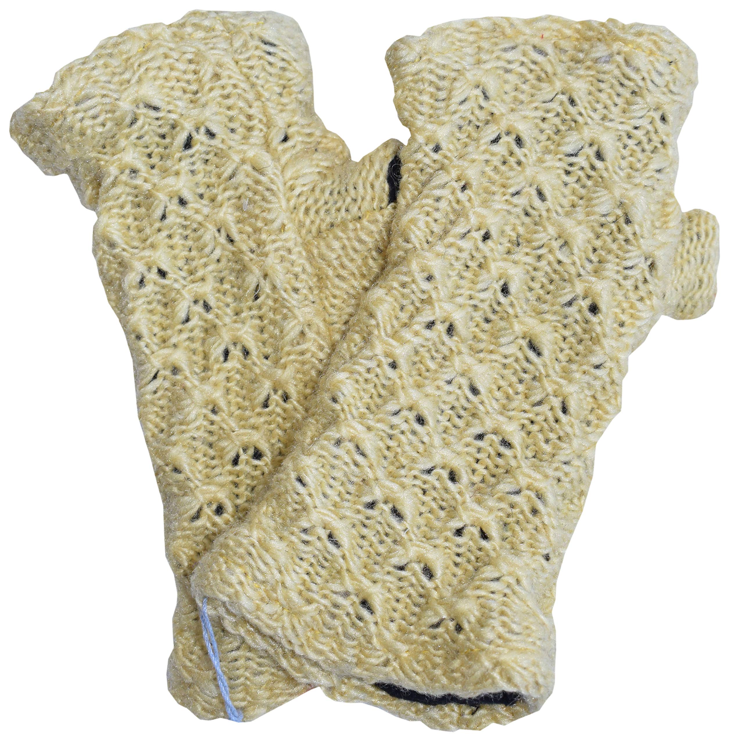 Gheri Women's Warm Woolen Fleece Lined Hand Knitted Mittens Gloves Handwarmers YL