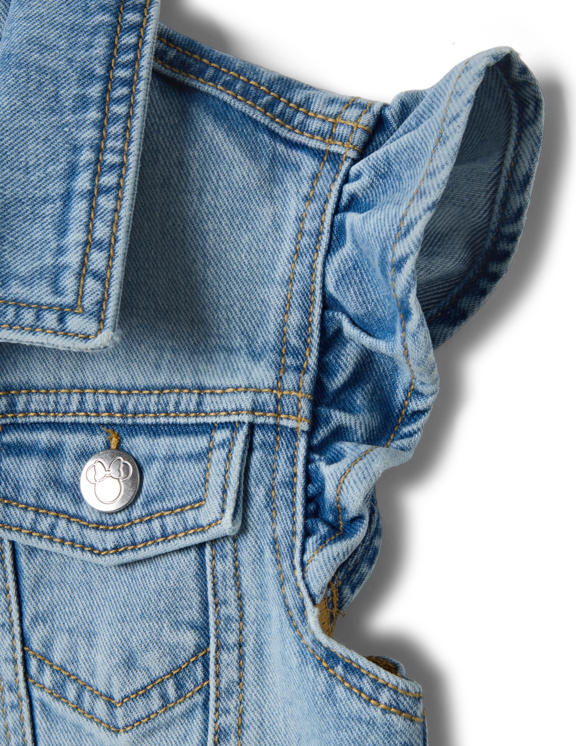 OVS KIDS Chaleco de denim azul ajuste regular para niñas con Minnie, de algodón puro